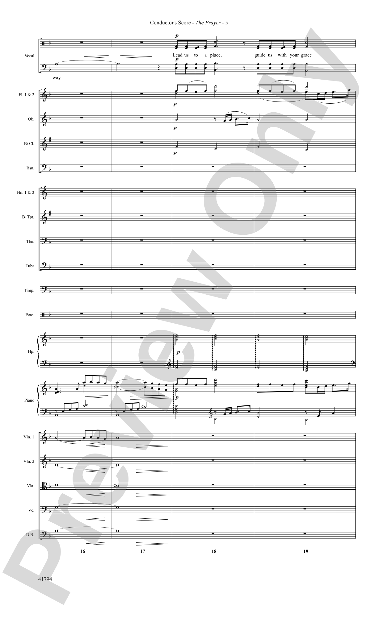 The Prayer: Score: Choral SoundPax