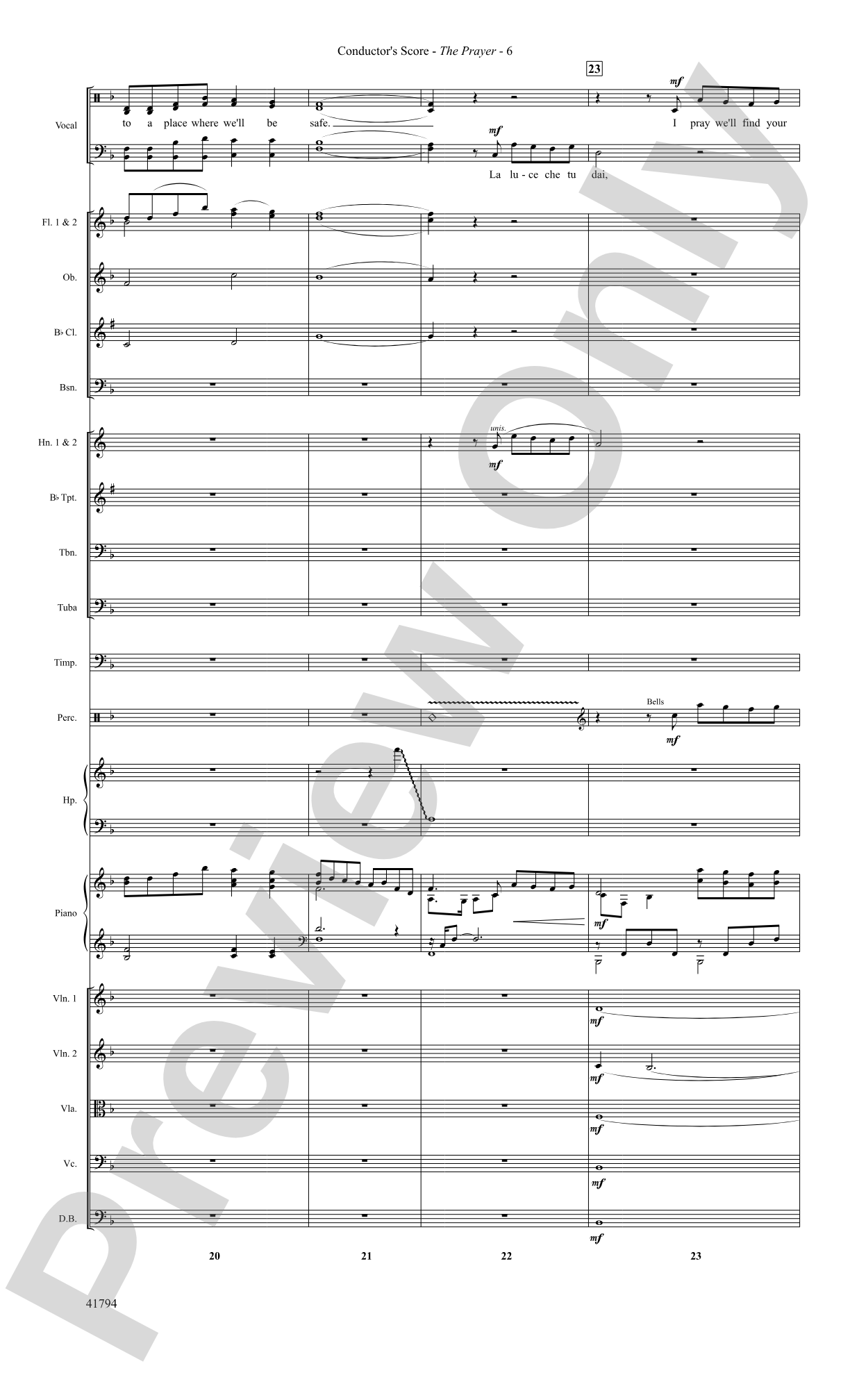 The Prayer: Score: Choral SoundPax