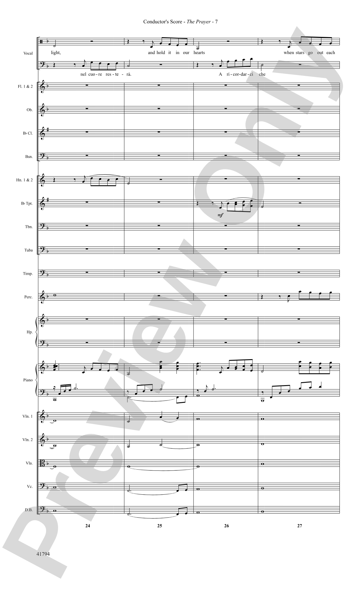 The Prayer: Score: Choral SoundPax