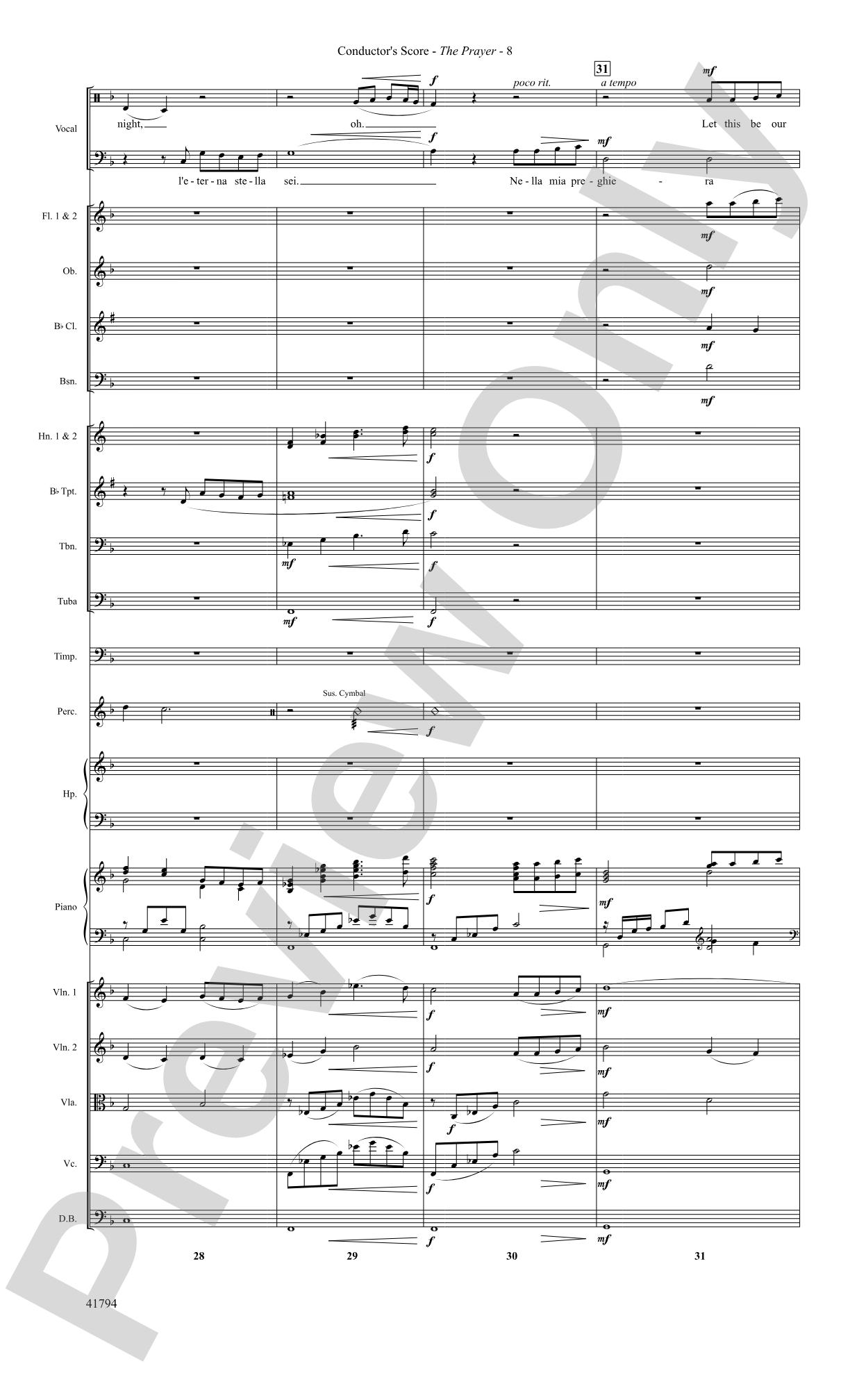 The Prayer: Score: Choral SoundPax