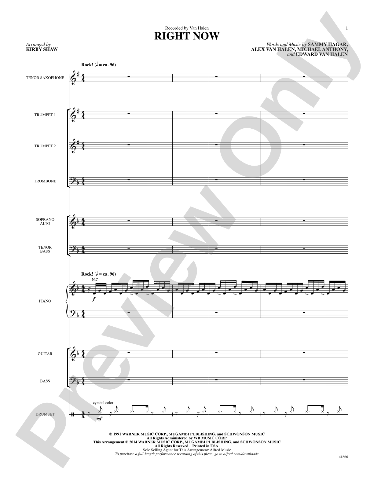 Right Now: Score: Choral SoundPax