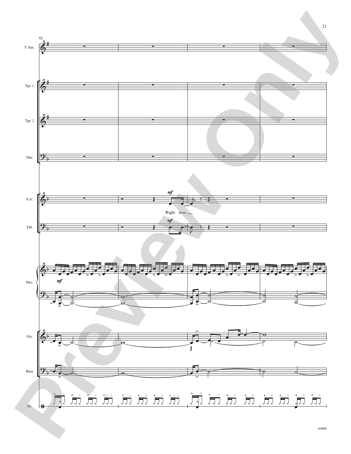 Right Now: Score: Choral SoundPax