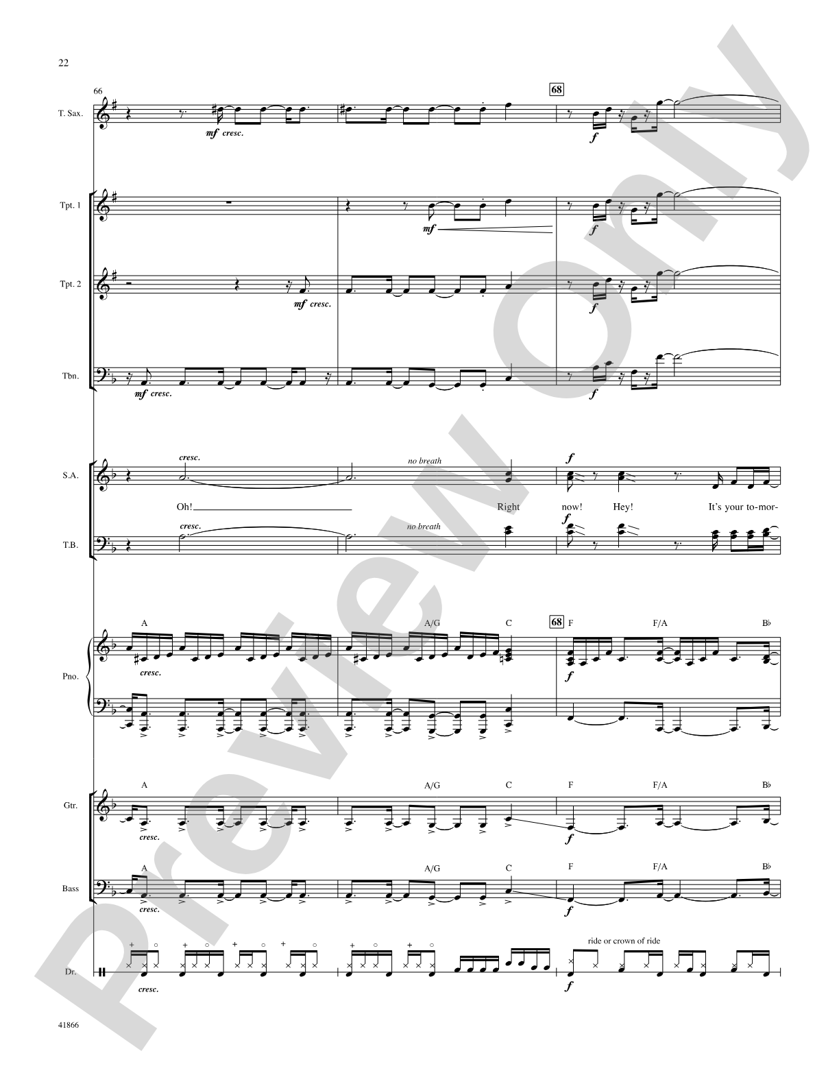 Right Now: Score: Choral SoundPax