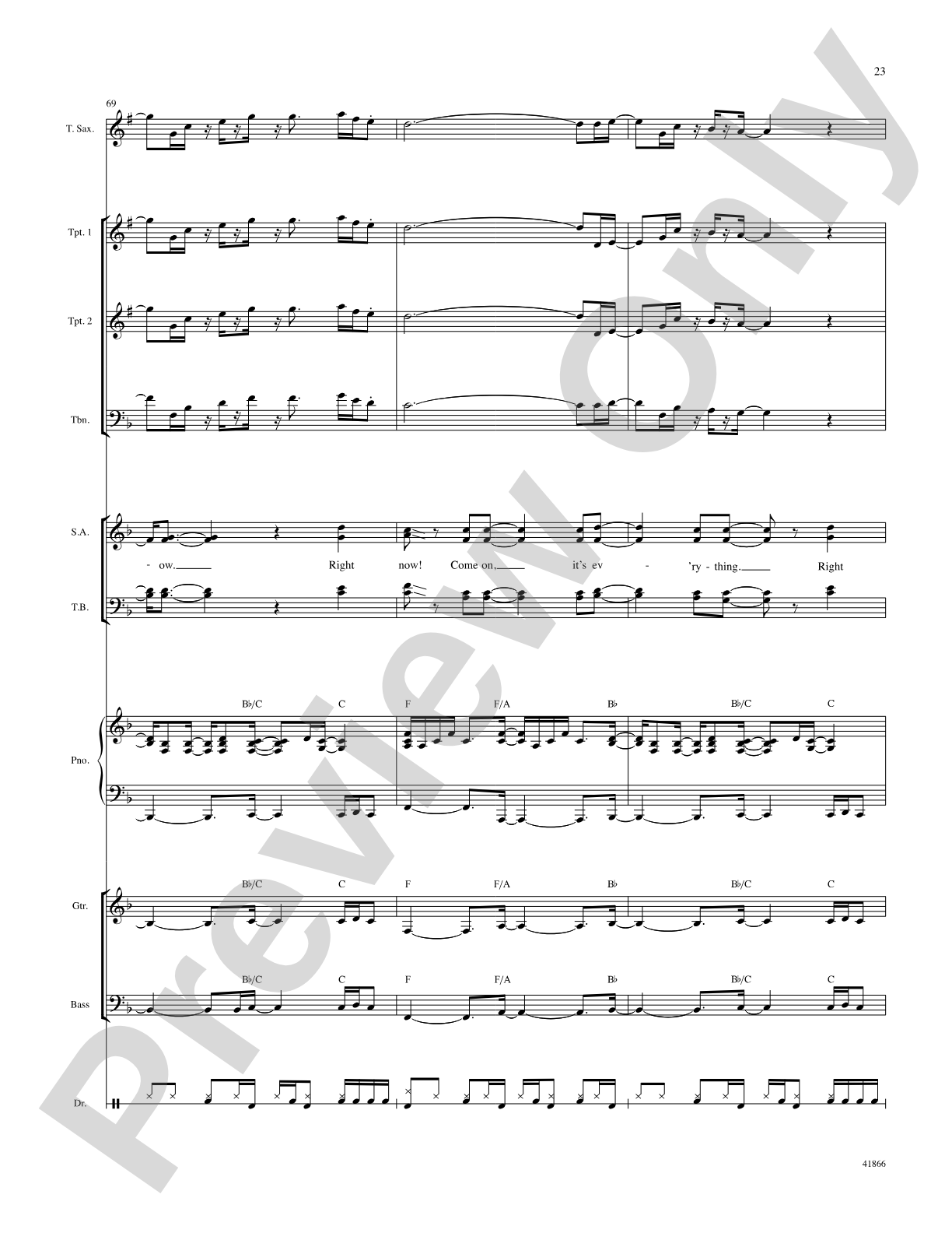 Right Now: Score: Choral SoundPax