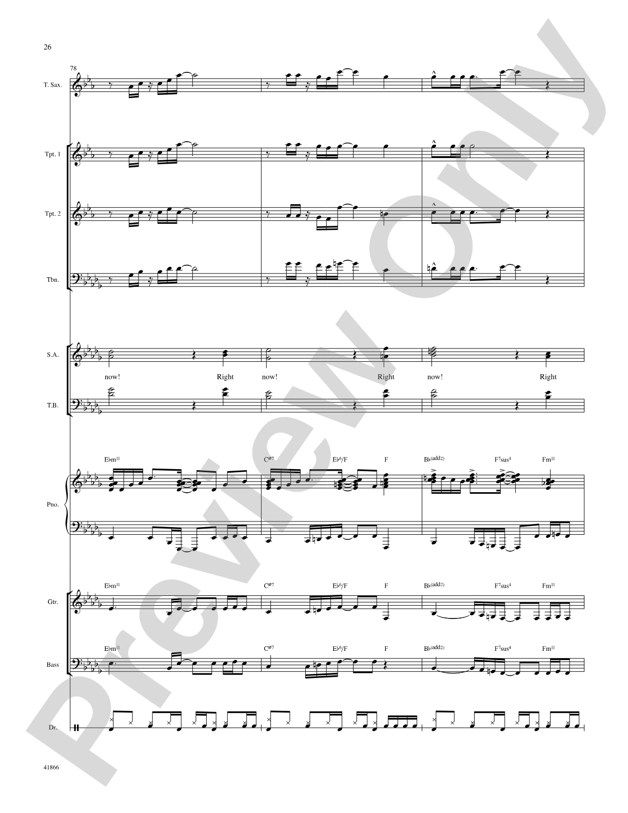 Right Now: Score: Choral SoundPax