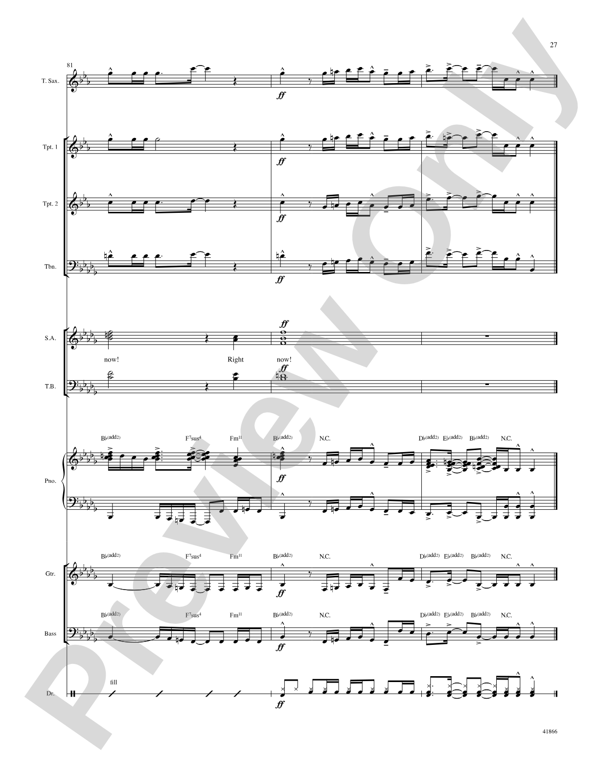 Right Now: Score: Choral SoundPax