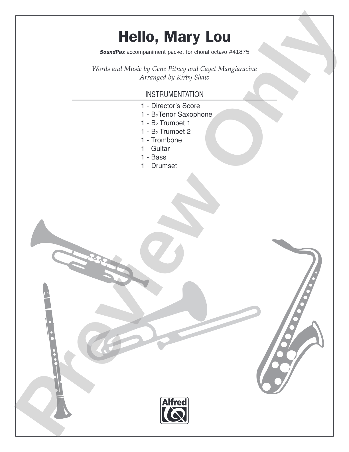Hello, Mary Lou: Score: Choral SoundPax