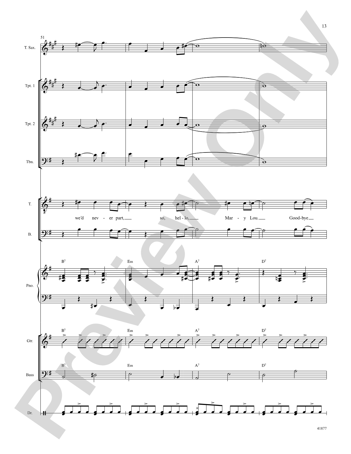 Hello, Mary Lou: Score: Choral SoundPax