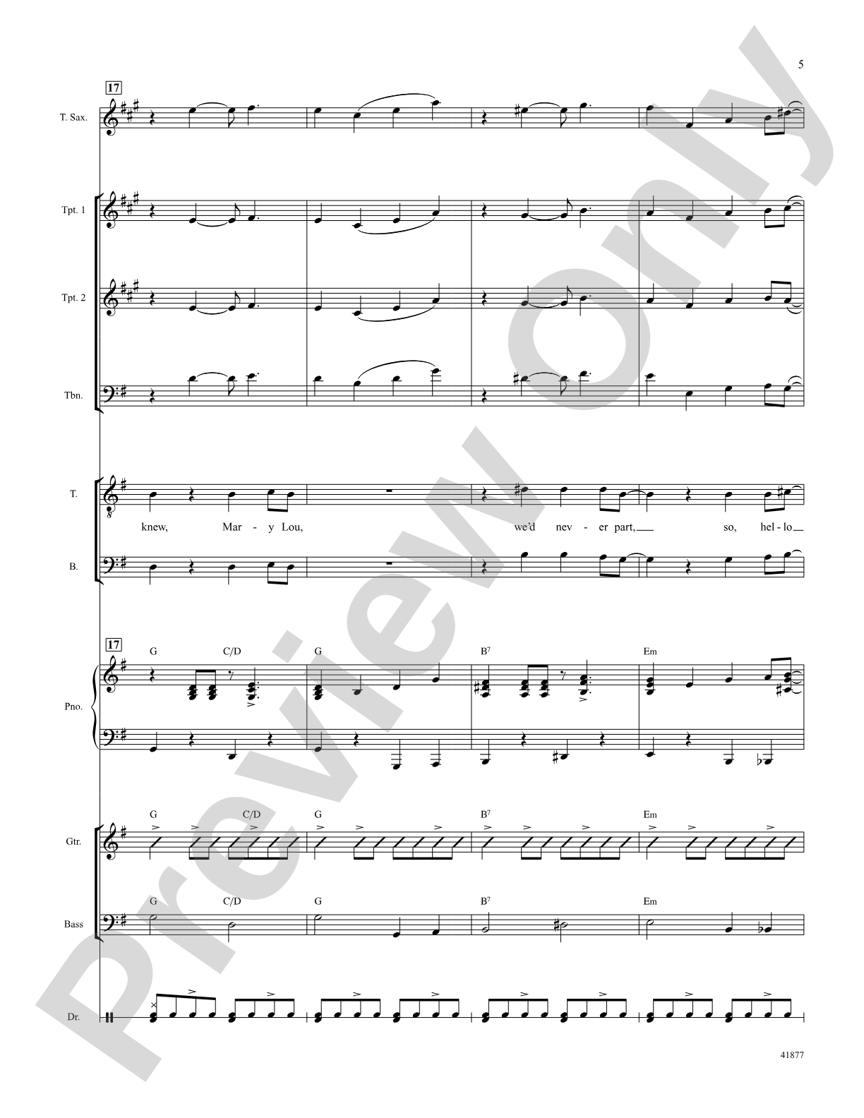 Hello, Mary Lou: Score: Choral SoundPax