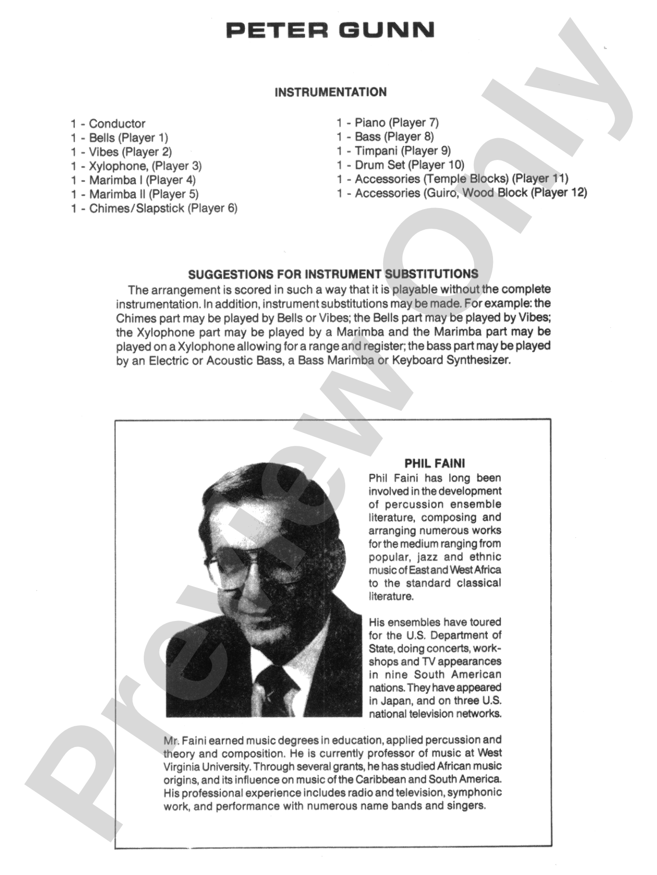 Peter Gunn: Percussion Ensemble Book & CD