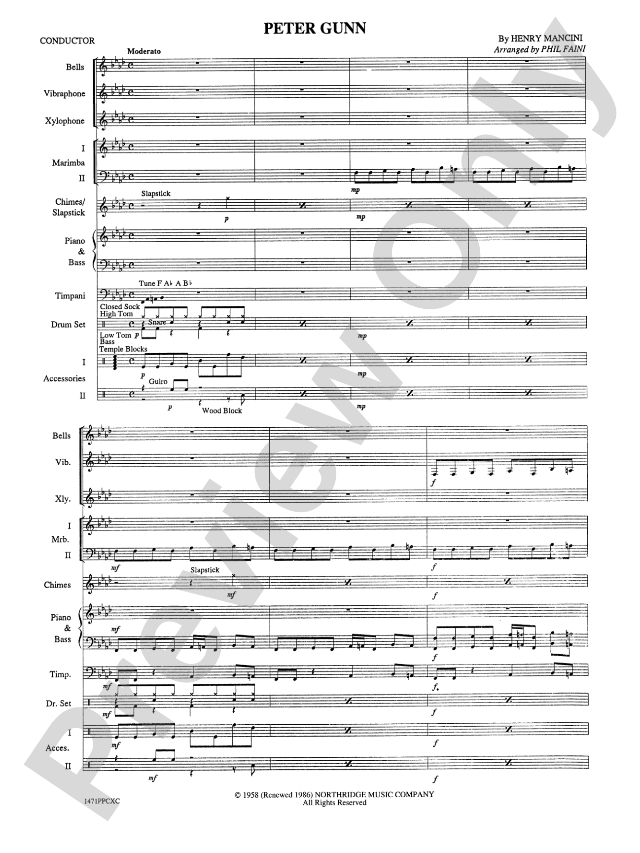 Peter Gunn: Percussion Ensemble Book & CD