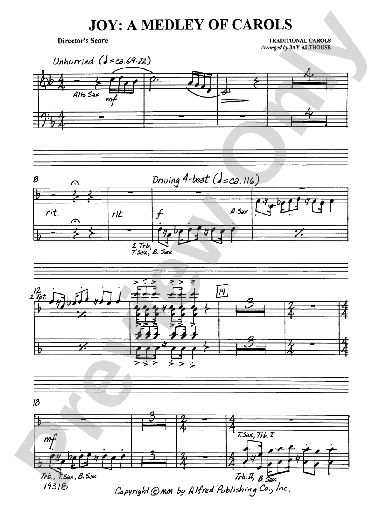 Joy: A Medley of Carols: Choral SoundPax