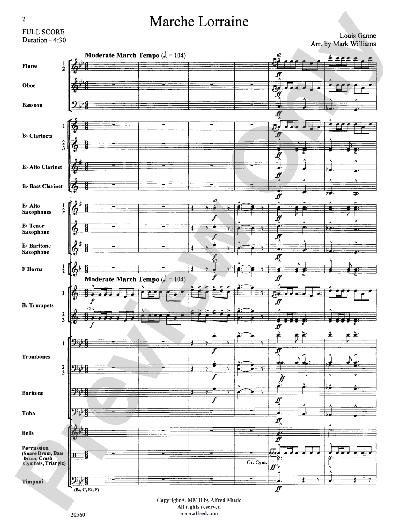 Marche Lorraine: Concert Band Conductor Score & Parts