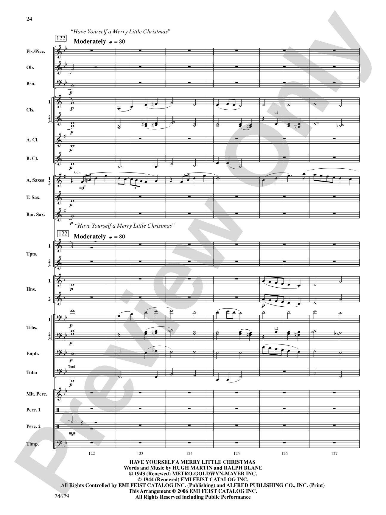 A Most Wonderful Christmas: Concert Band Conductor Score & Parts