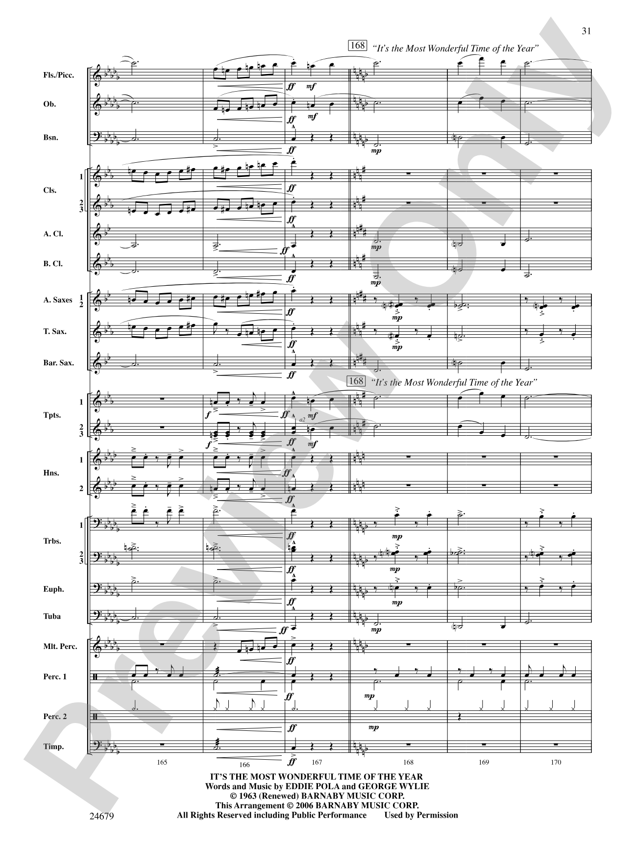 A Most Wonderful Christmas: Concert Band Conductor Score & Parts