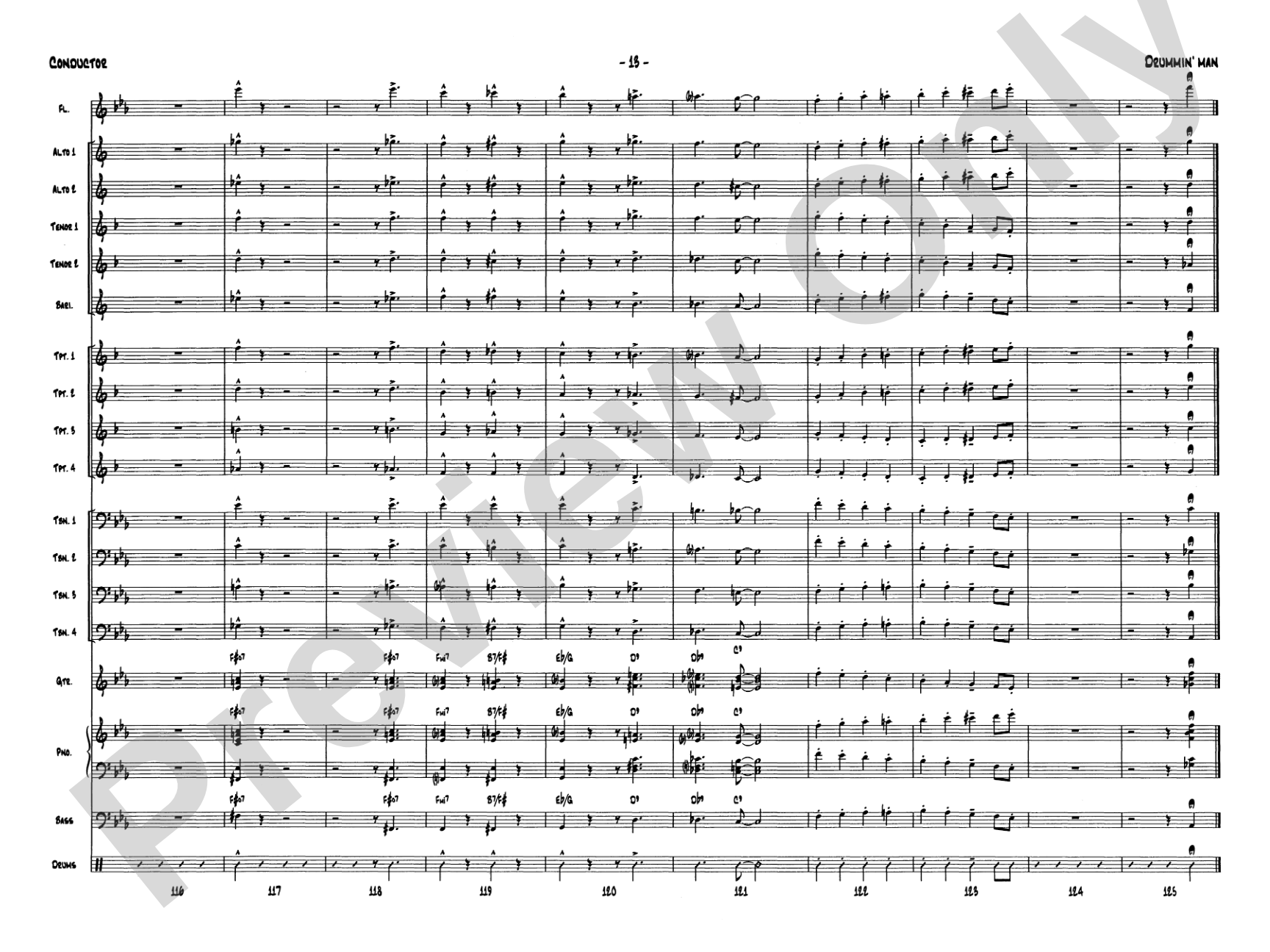 Drummin' Man: Jazz Ensemble Conductor Score & Parts