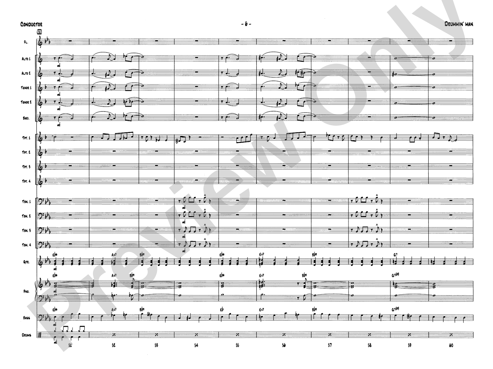 Drummin' Man: Jazz Ensemble Conductor Score & Parts