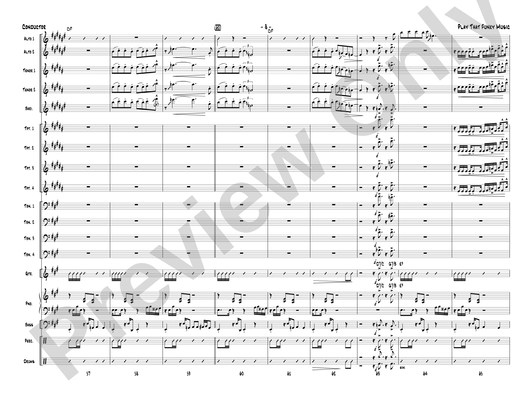 Play That Funky Music: Jazz Ensemble Conductor Score & Parts