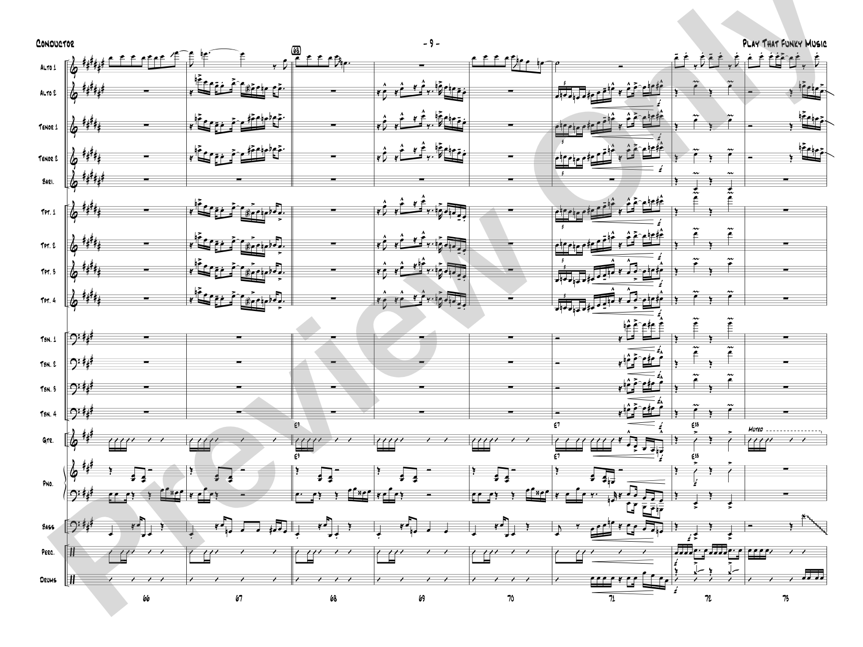 Play That Funky Music: Jazz Ensemble Conductor Score & Parts