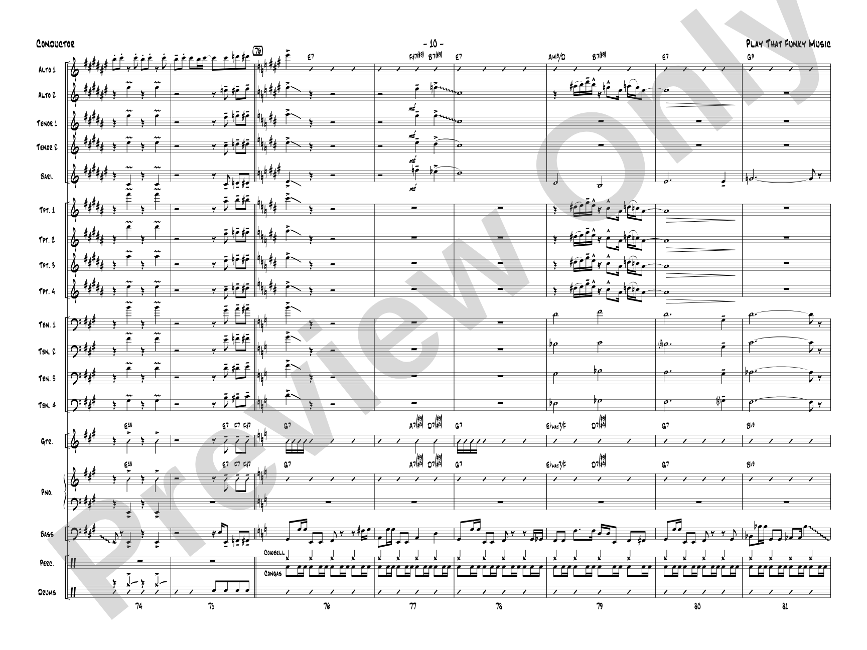 Play That Funky Music: Jazz Ensemble Conductor Score & Parts