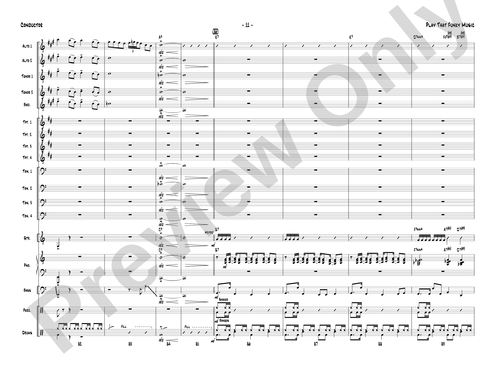 Play That Funky Music: Jazz Ensemble Conductor Score & Parts