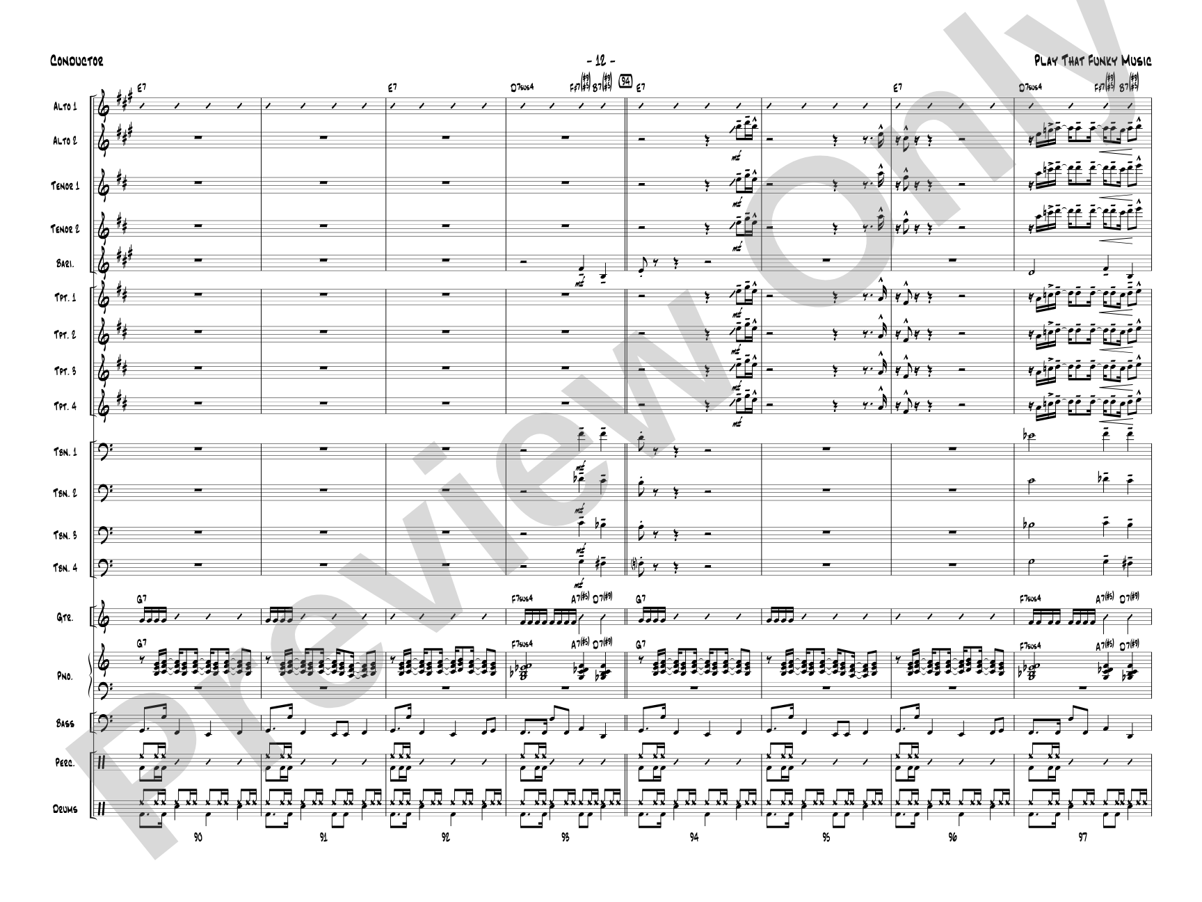 Play That Funky Music: Jazz Ensemble Conductor Score & Parts