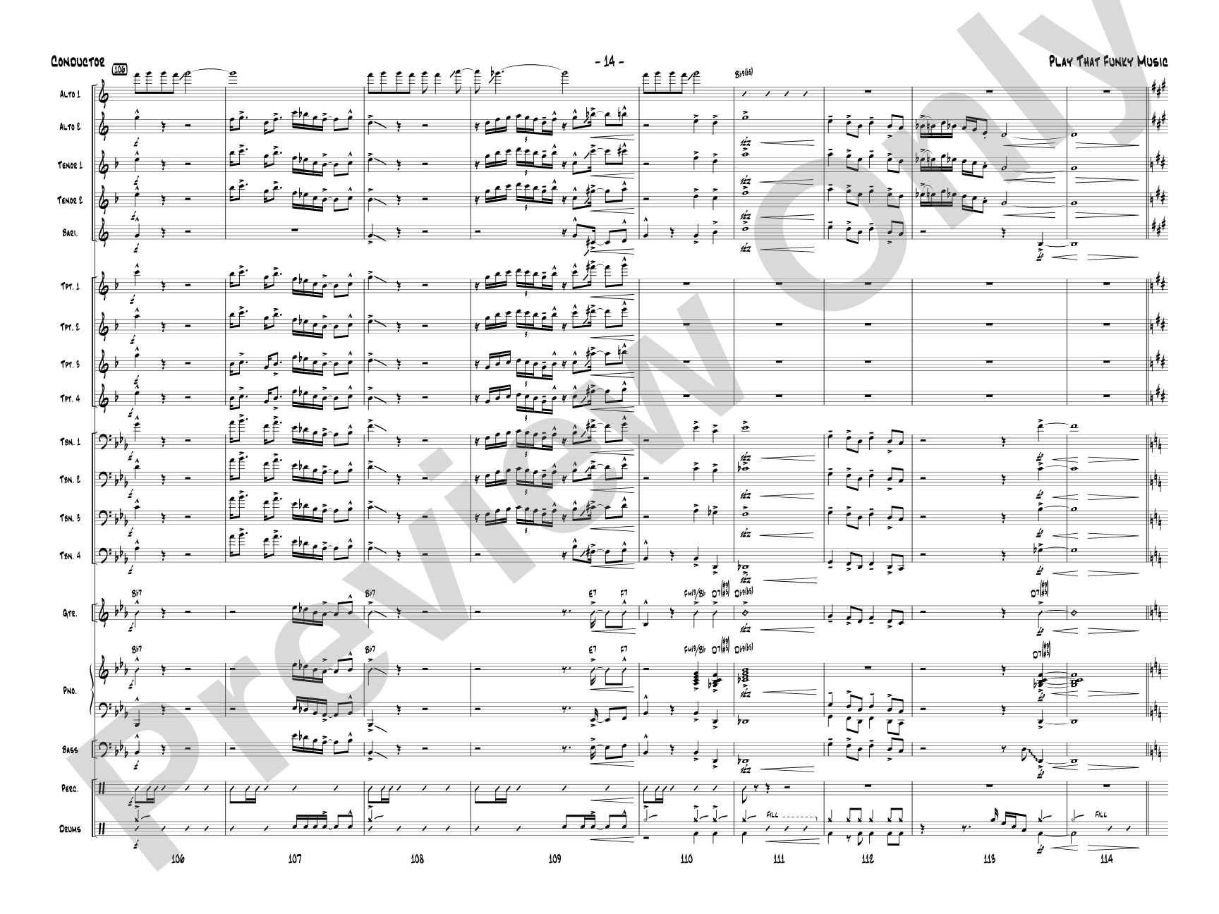 Play That Funky Music: Jazz Ensemble Conductor Score & Parts