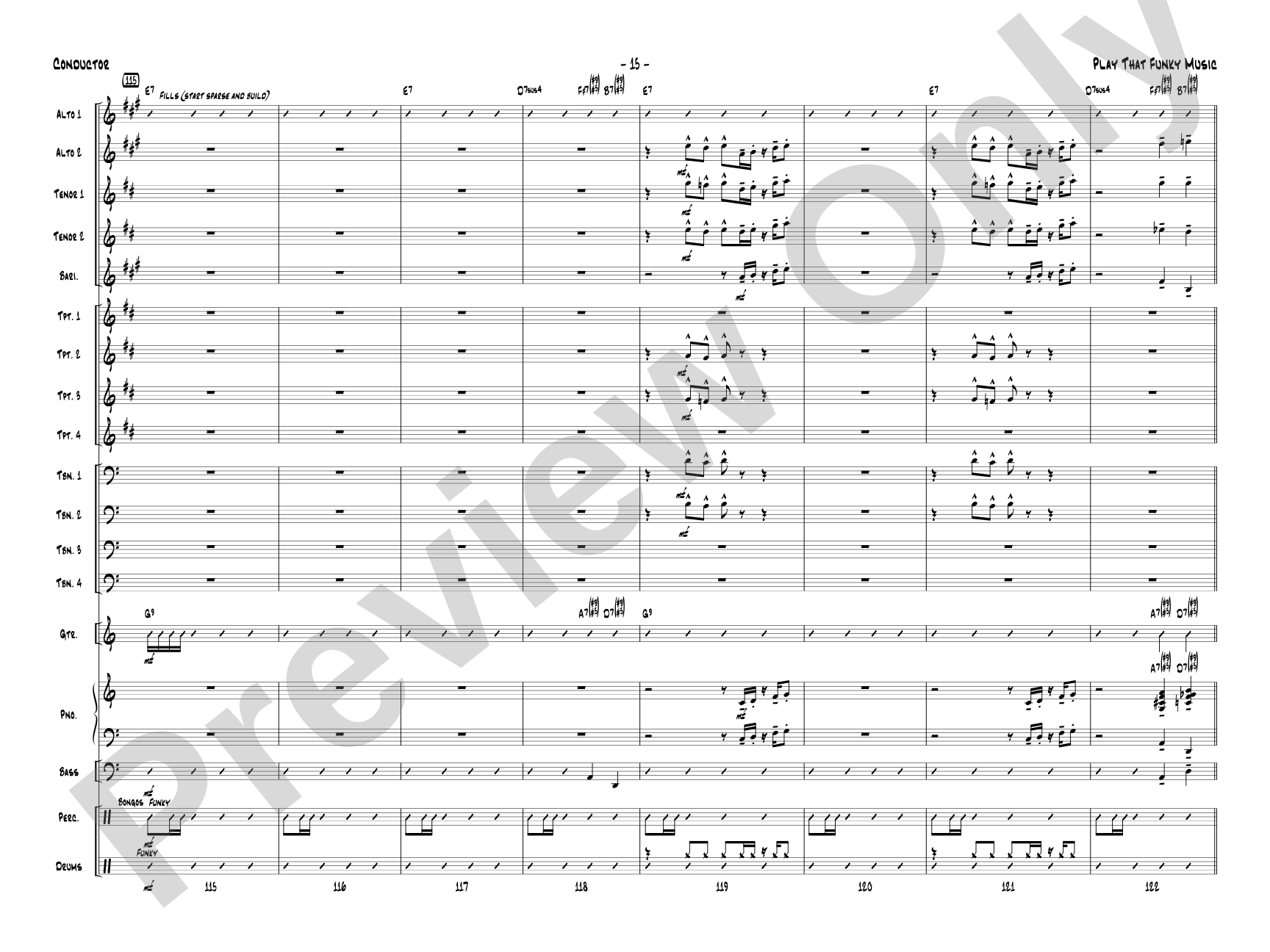 Play That Funky Music: Jazz Ensemble Conductor Score & Parts