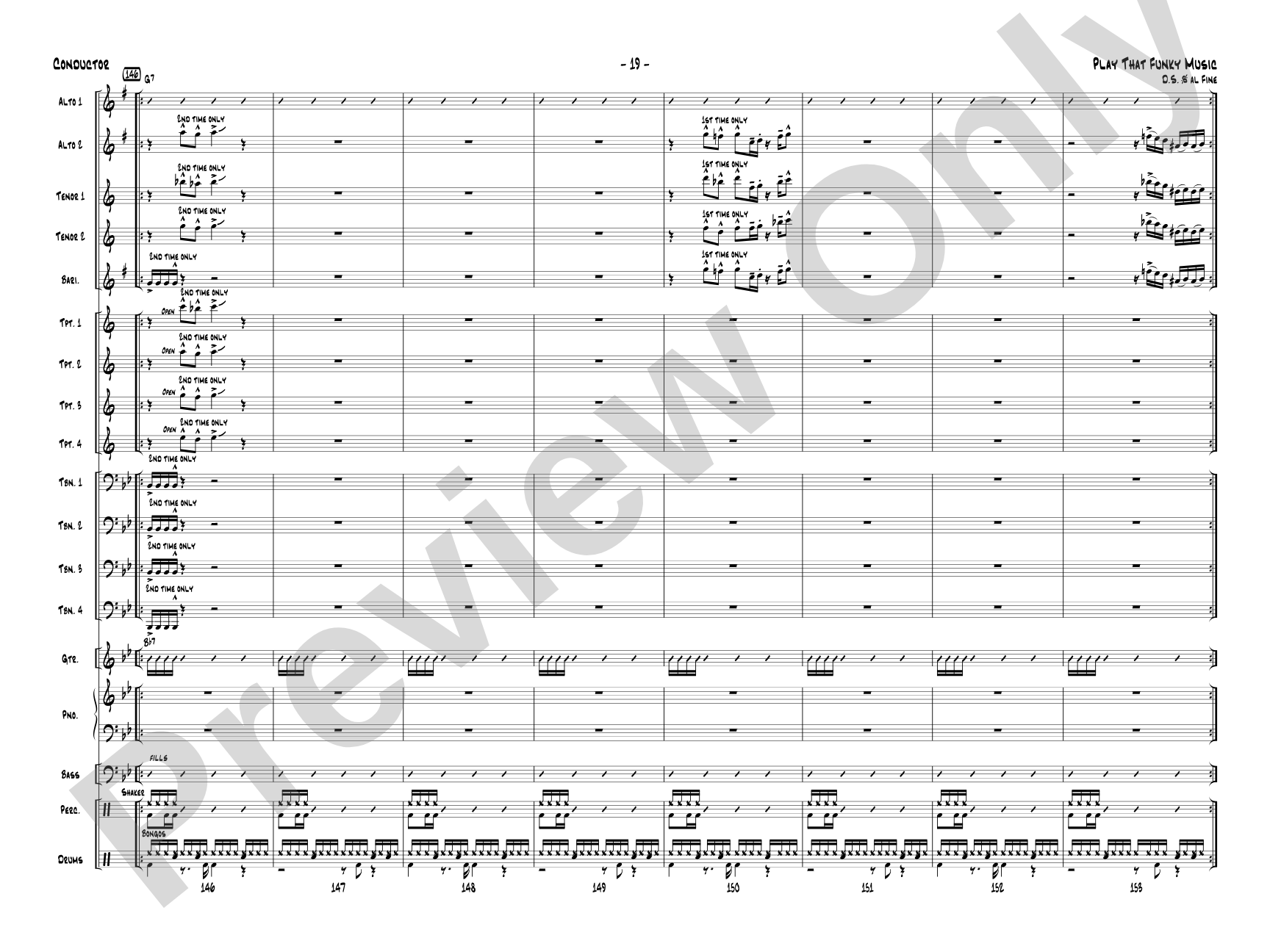 Play That Funky Music: Jazz Ensemble Conductor Score & Parts