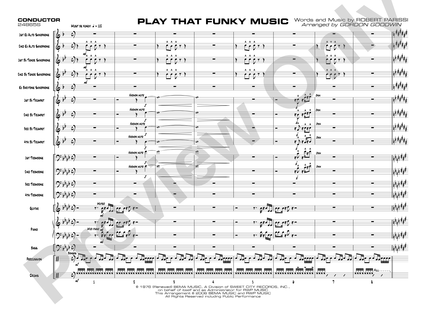 Play That Funky Music: Jazz Ensemble Conductor Score & Parts