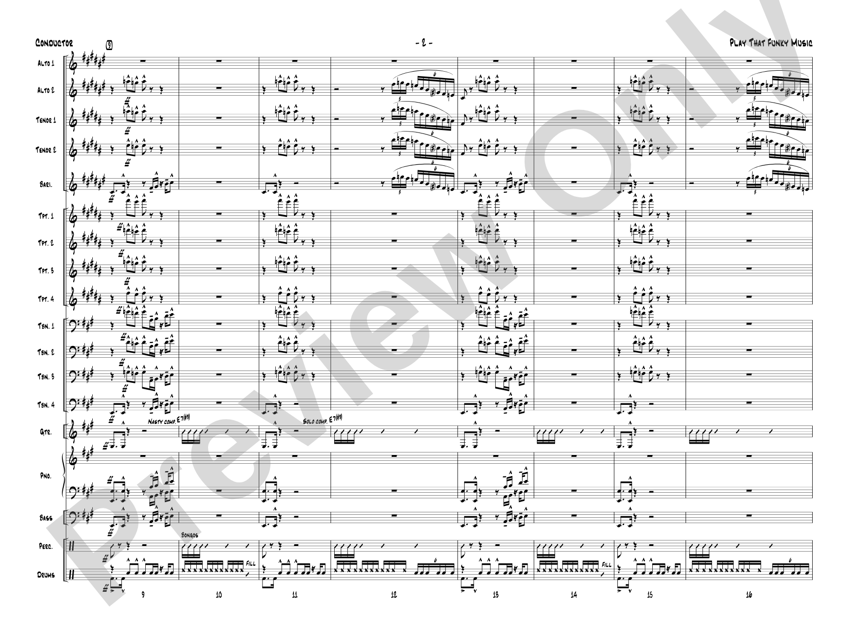 Play That Funky Music: Jazz Ensemble Conductor Score & Parts