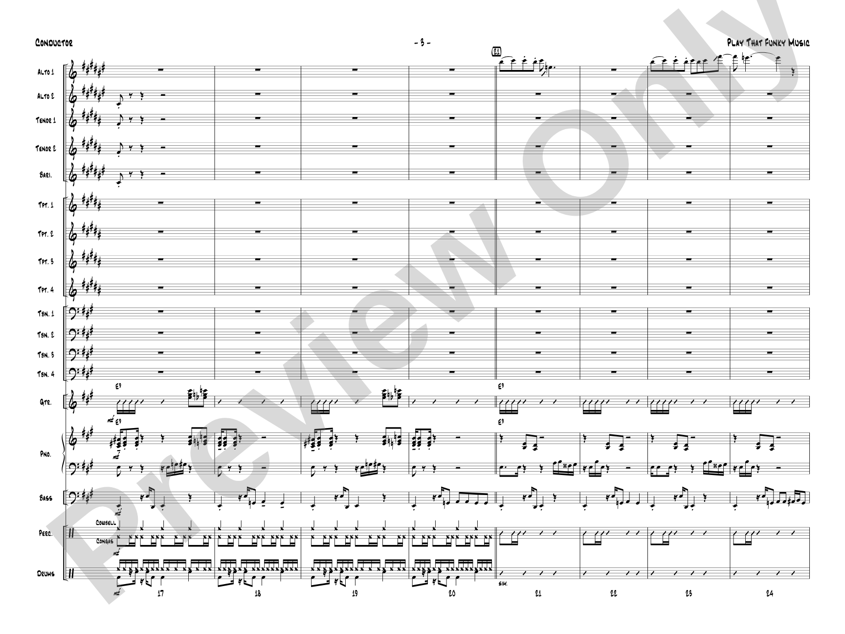 Play That Funky Music: Jazz Ensemble Conductor Score & Parts