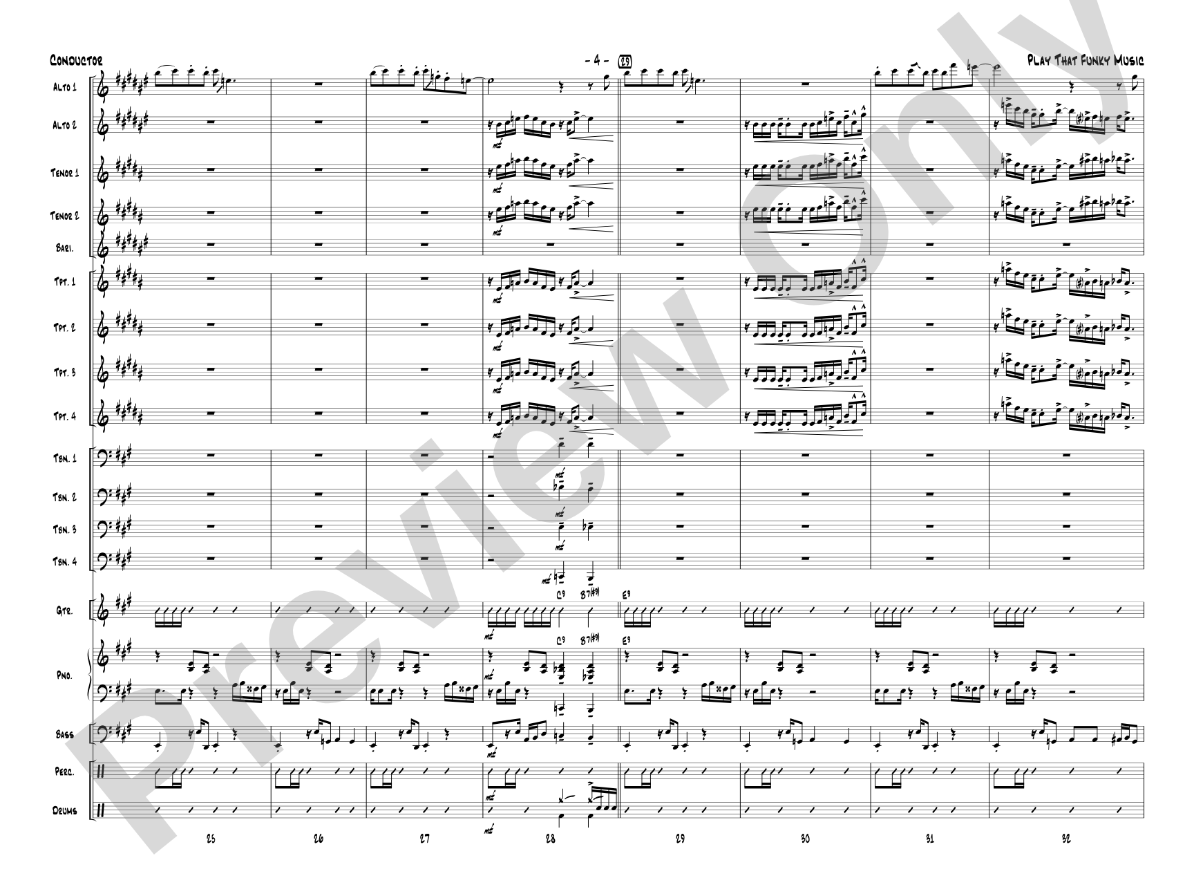 Play That Funky Music: Jazz Ensemble Conductor Score & Parts