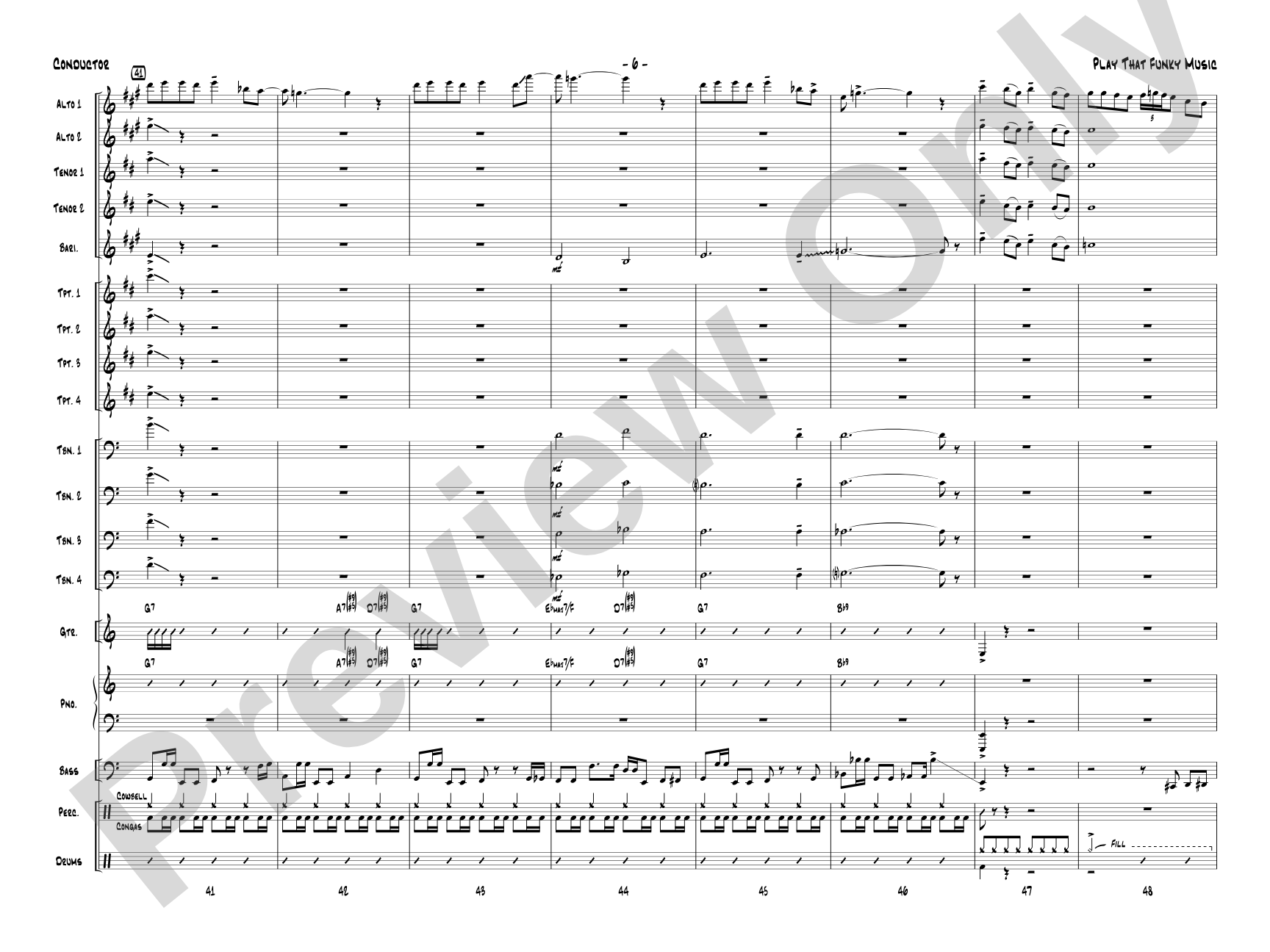 Play That Funky Music: Jazz Ensemble Conductor Score & Parts