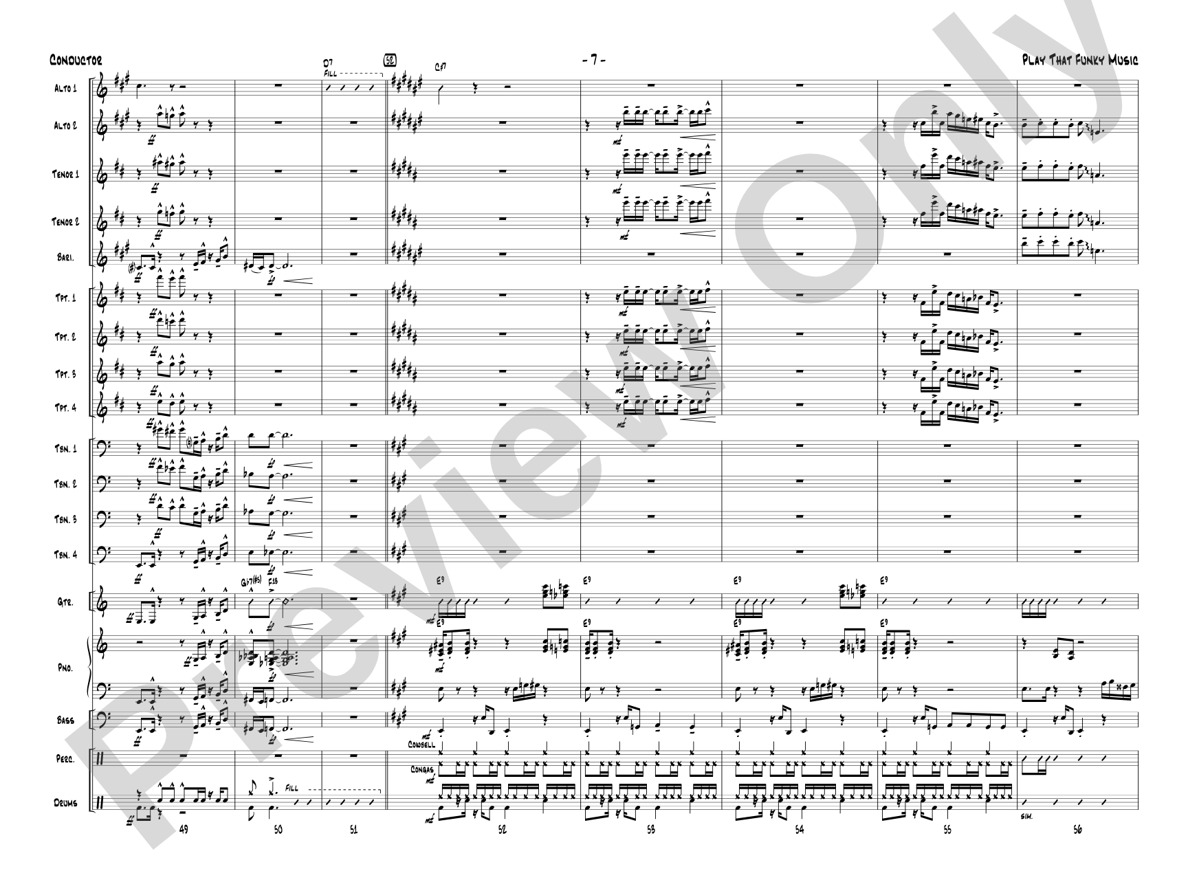 Play That Funky Music: Jazz Ensemble Conductor Score & Parts