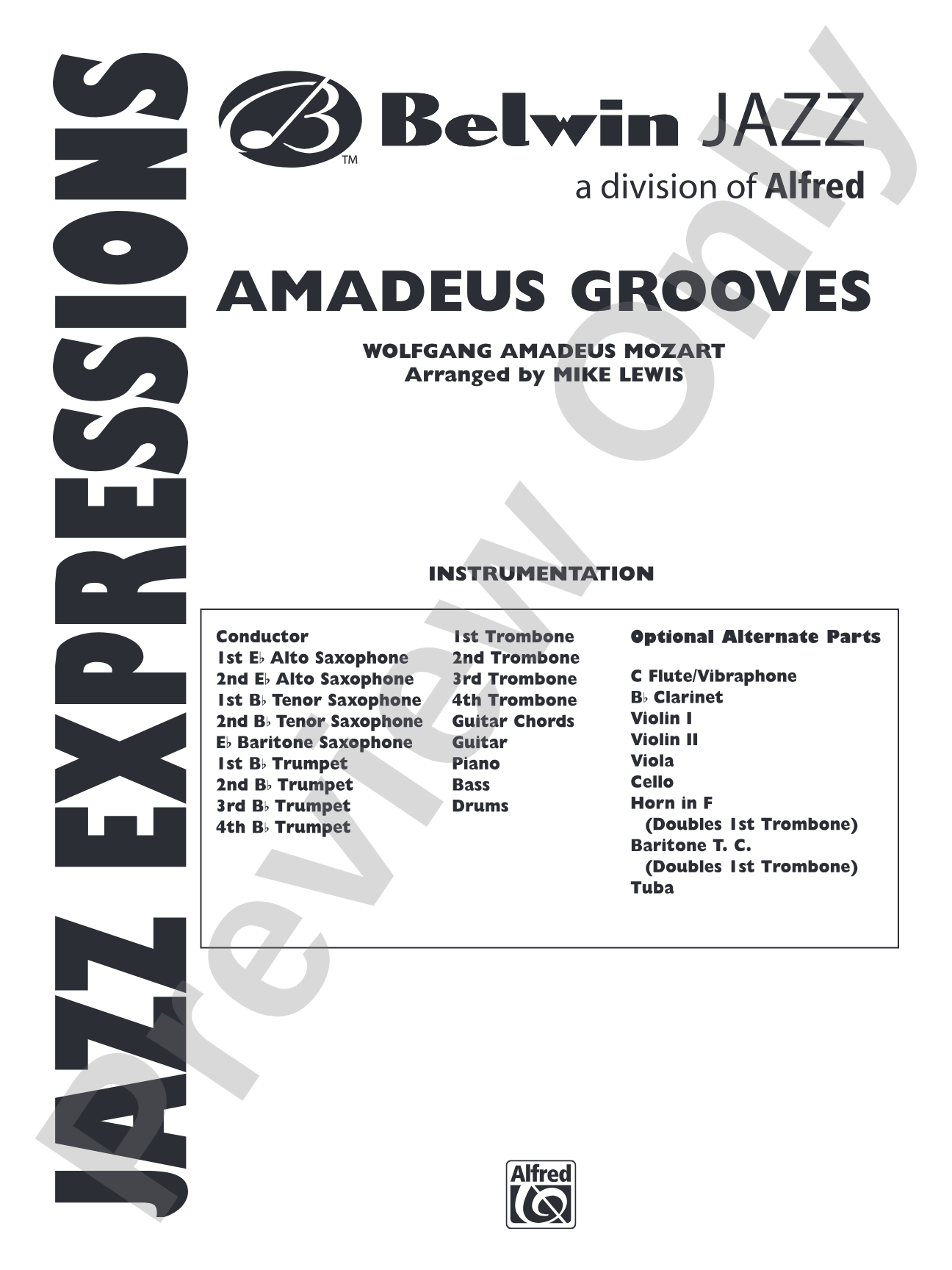 Amadeus Grooves: Jazz Ensemble Conductor Score & Parts