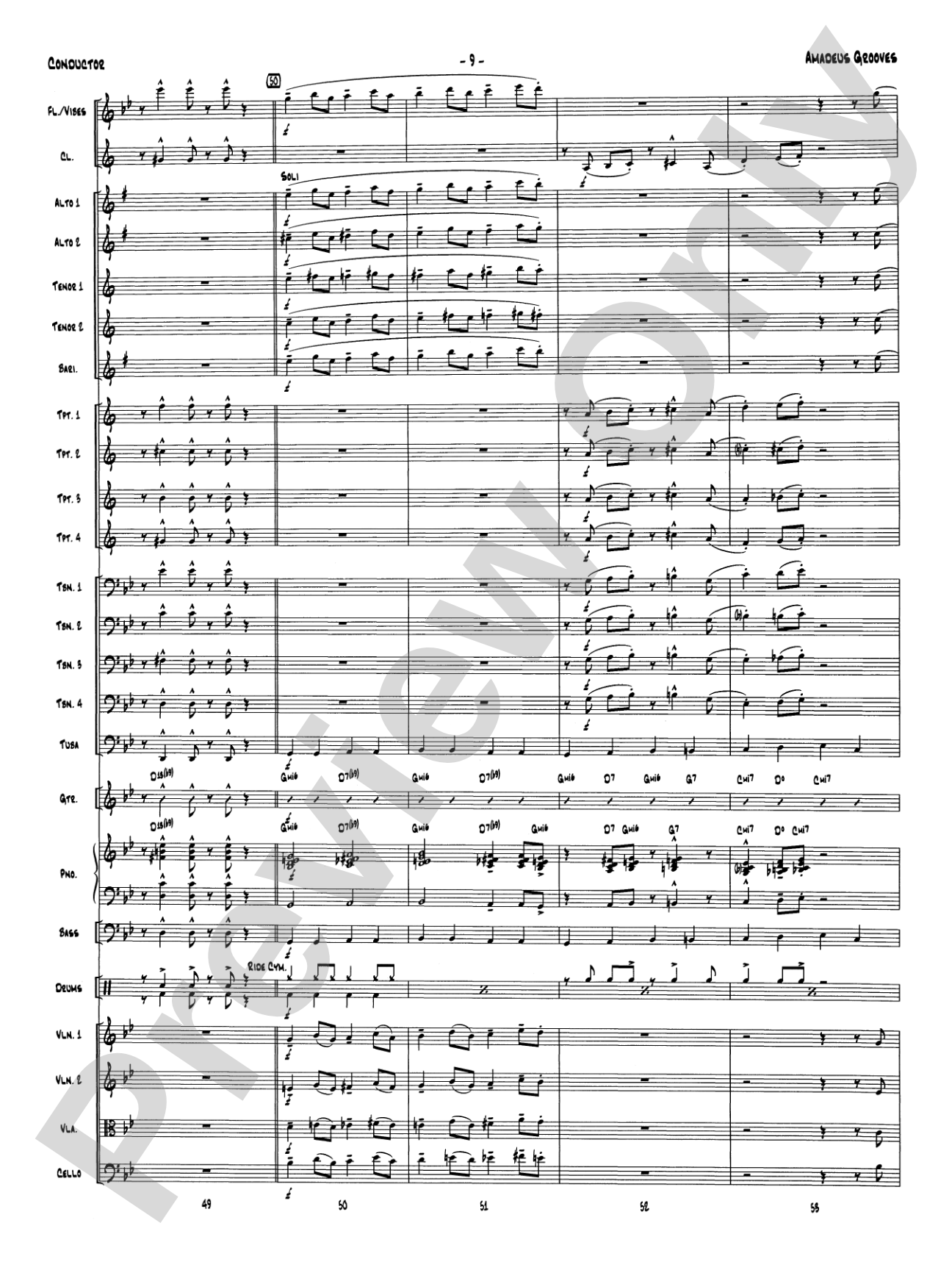 Amadeus Grooves: Jazz Ensemble Conductor Score & Parts