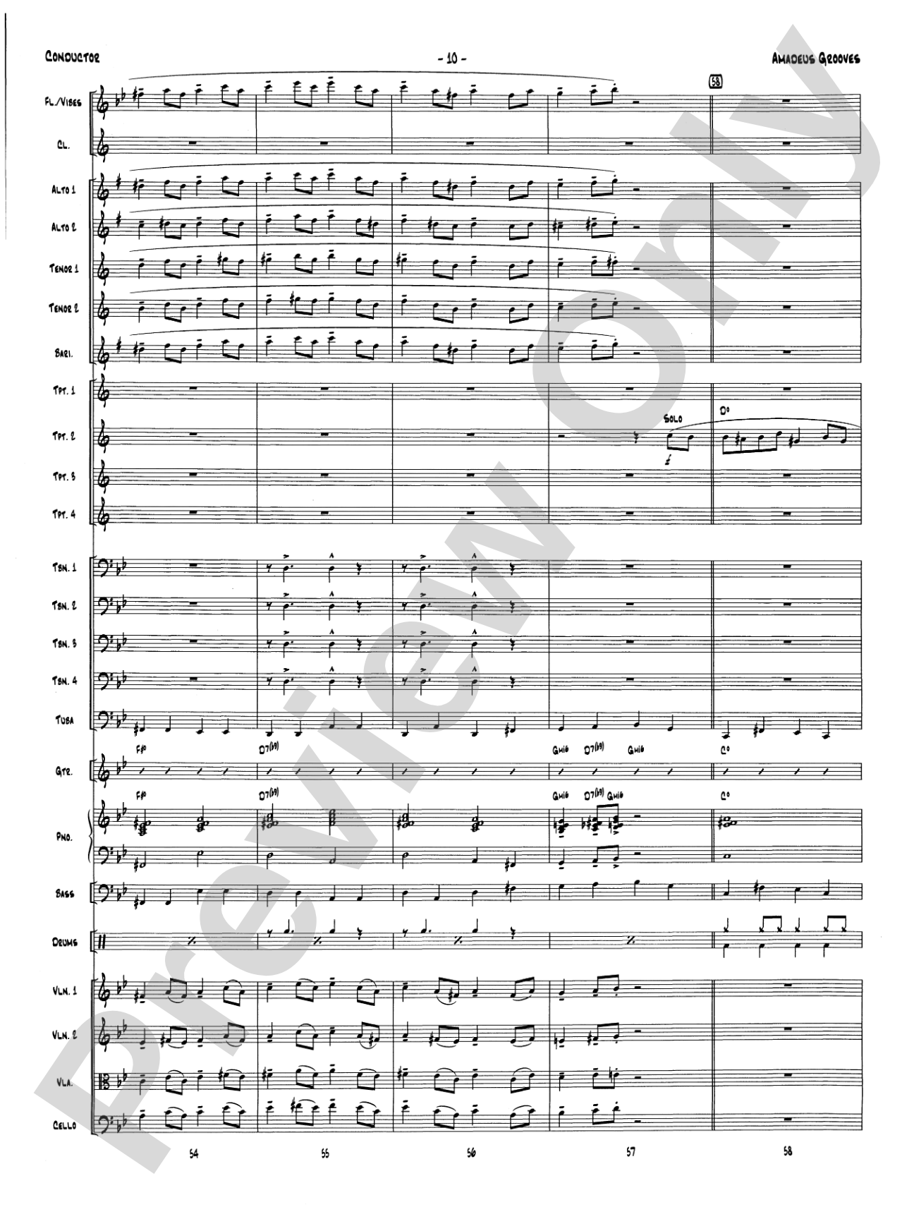 Amadeus Grooves: Jazz Ensemble Conductor Score & Parts