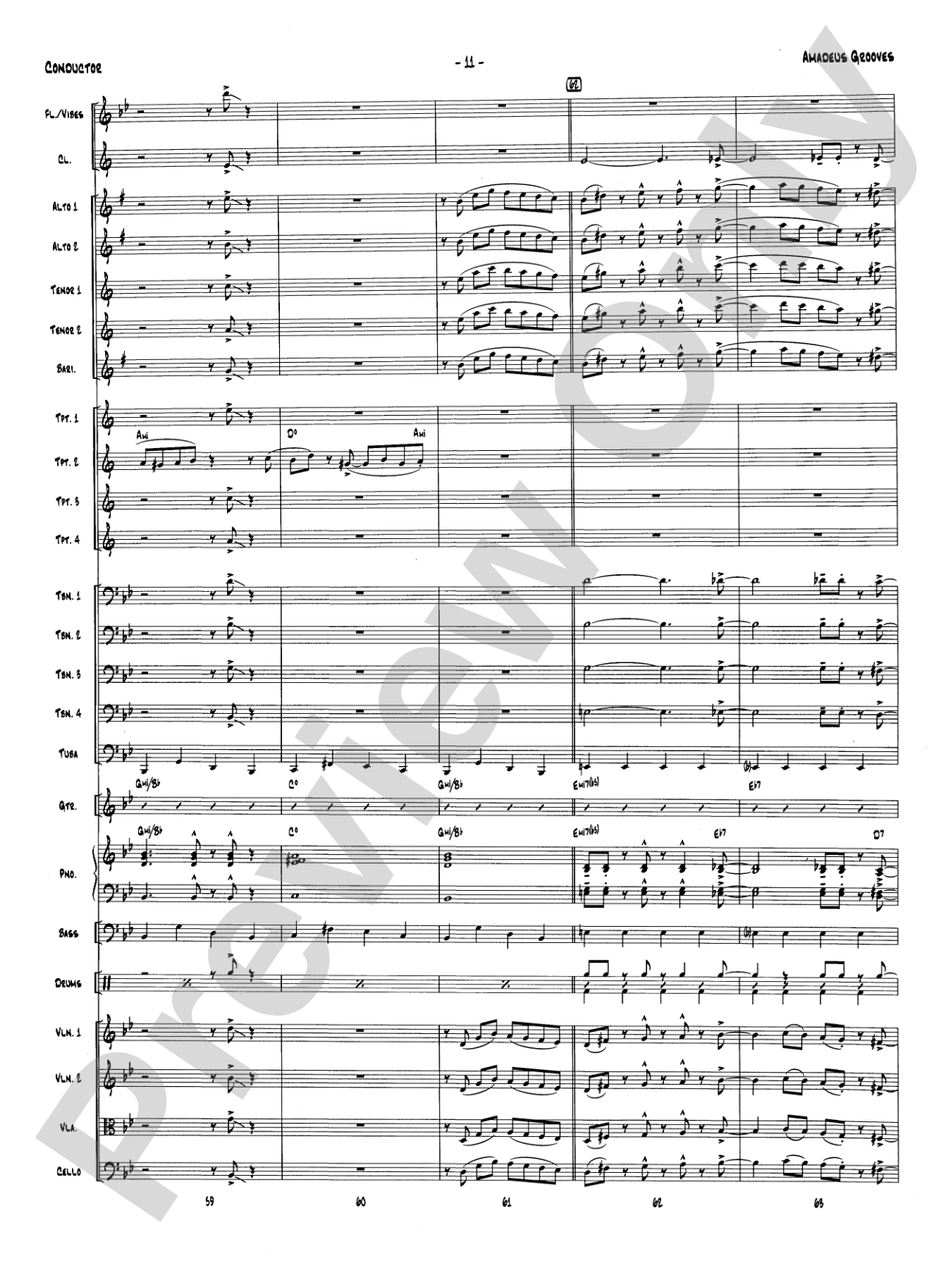 Amadeus Grooves: Jazz Ensemble Conductor Score & Parts