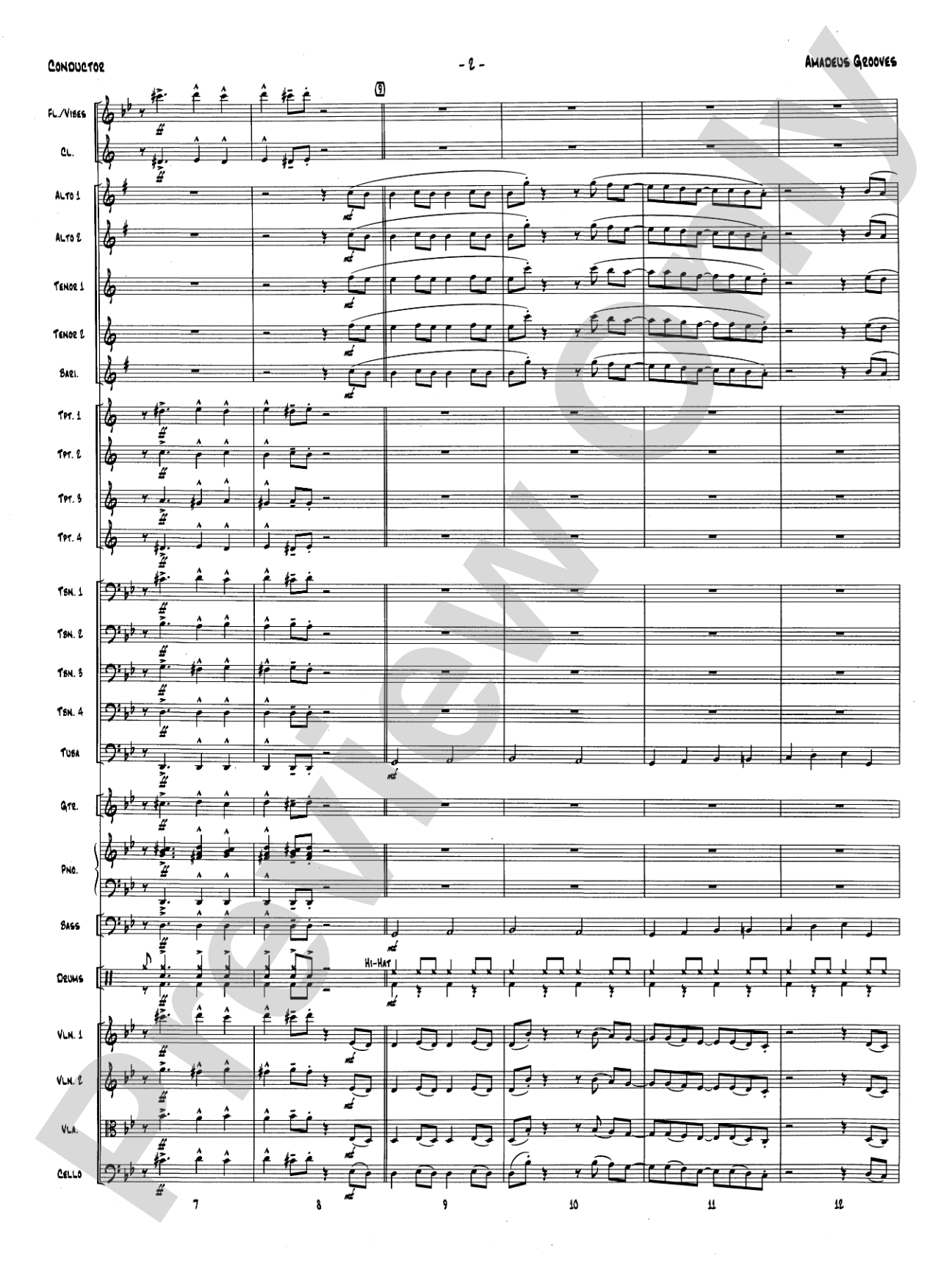 Amadeus Grooves: Jazz Ensemble Conductor Score & Parts