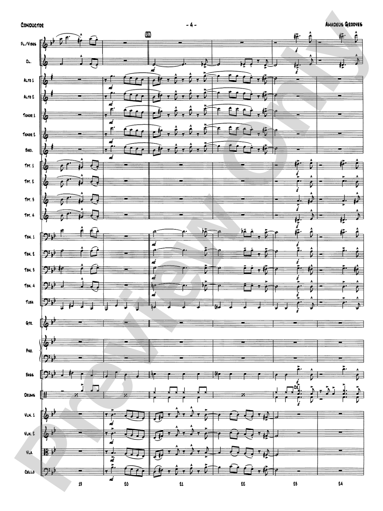 Amadeus Grooves: Jazz Ensemble Conductor Score & Parts