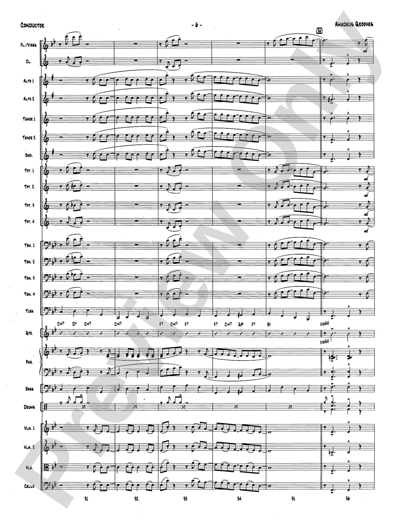 Amadeus Grooves: Jazz Ensemble Conductor Score & Parts