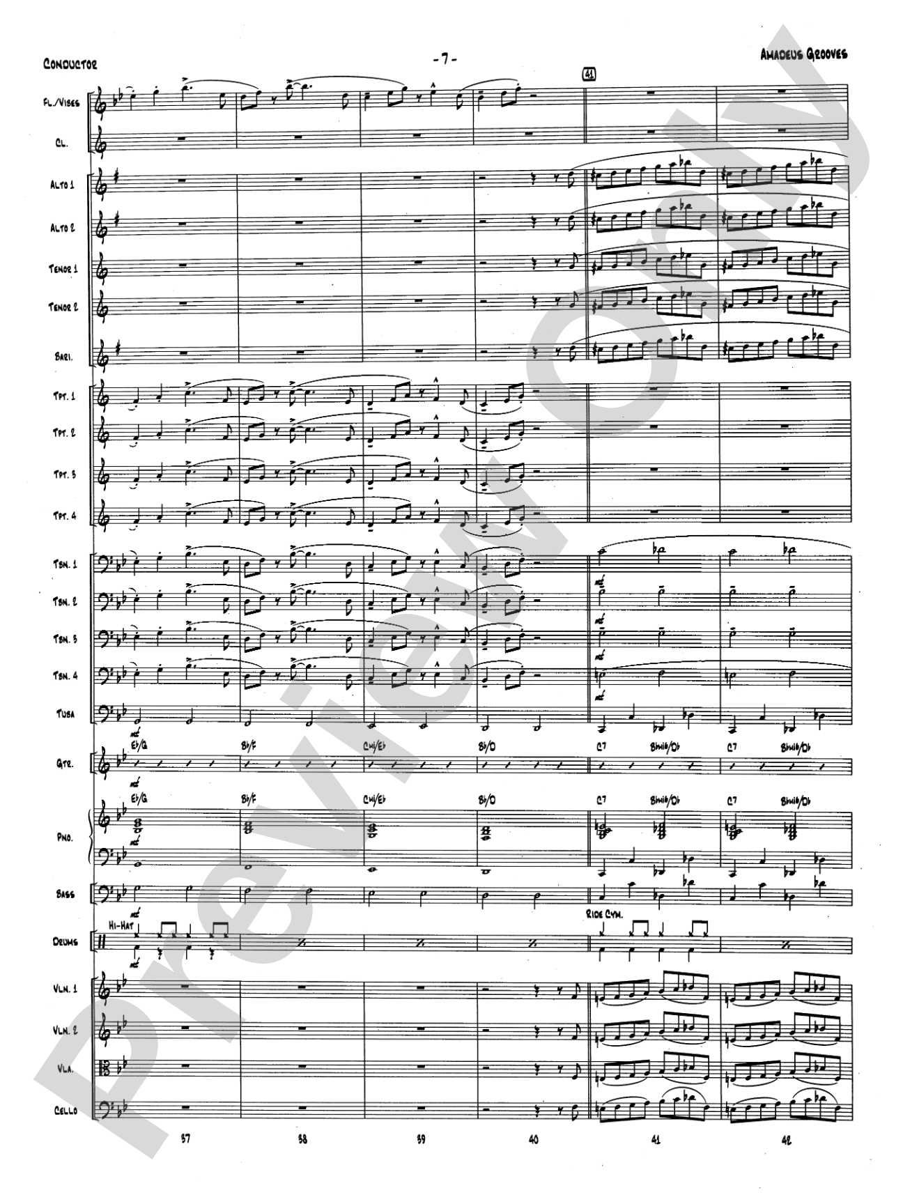 Amadeus Grooves: Jazz Ensemble Conductor Score & Parts
