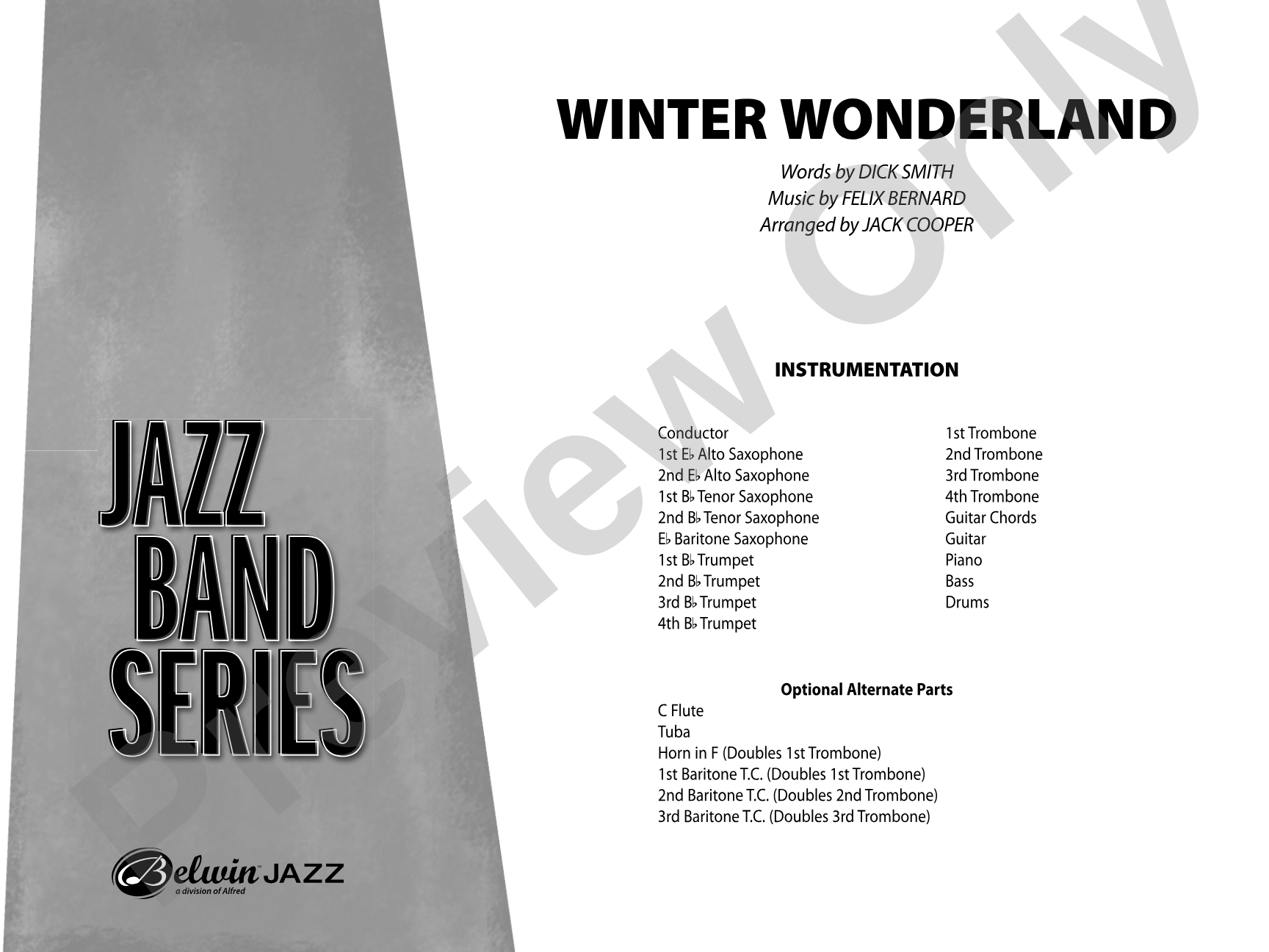 Winter Wonderland: Jazz Ensemble Conductor Score & Parts