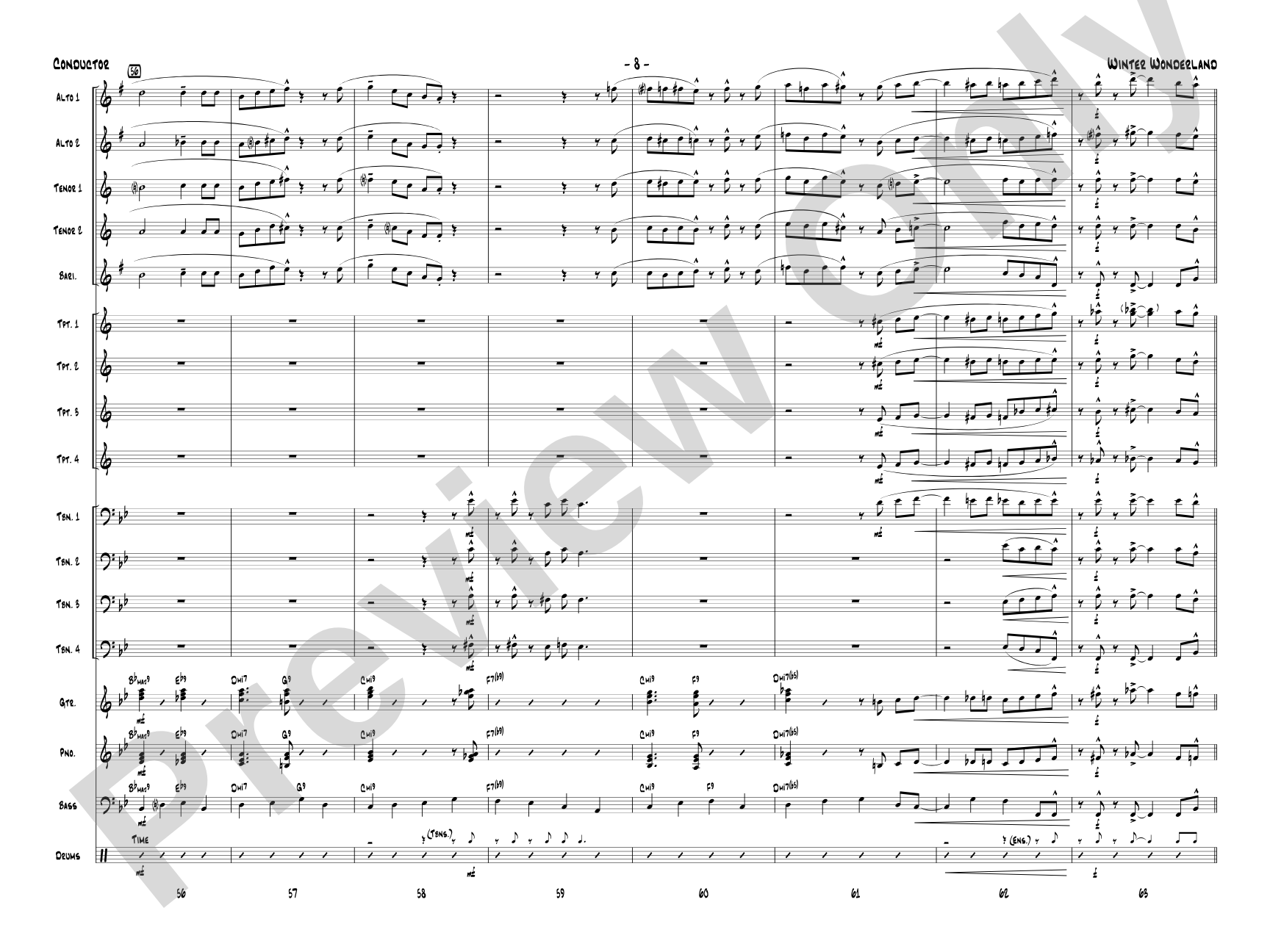Winter Wonderland: Jazz Ensemble Conductor Score & Parts