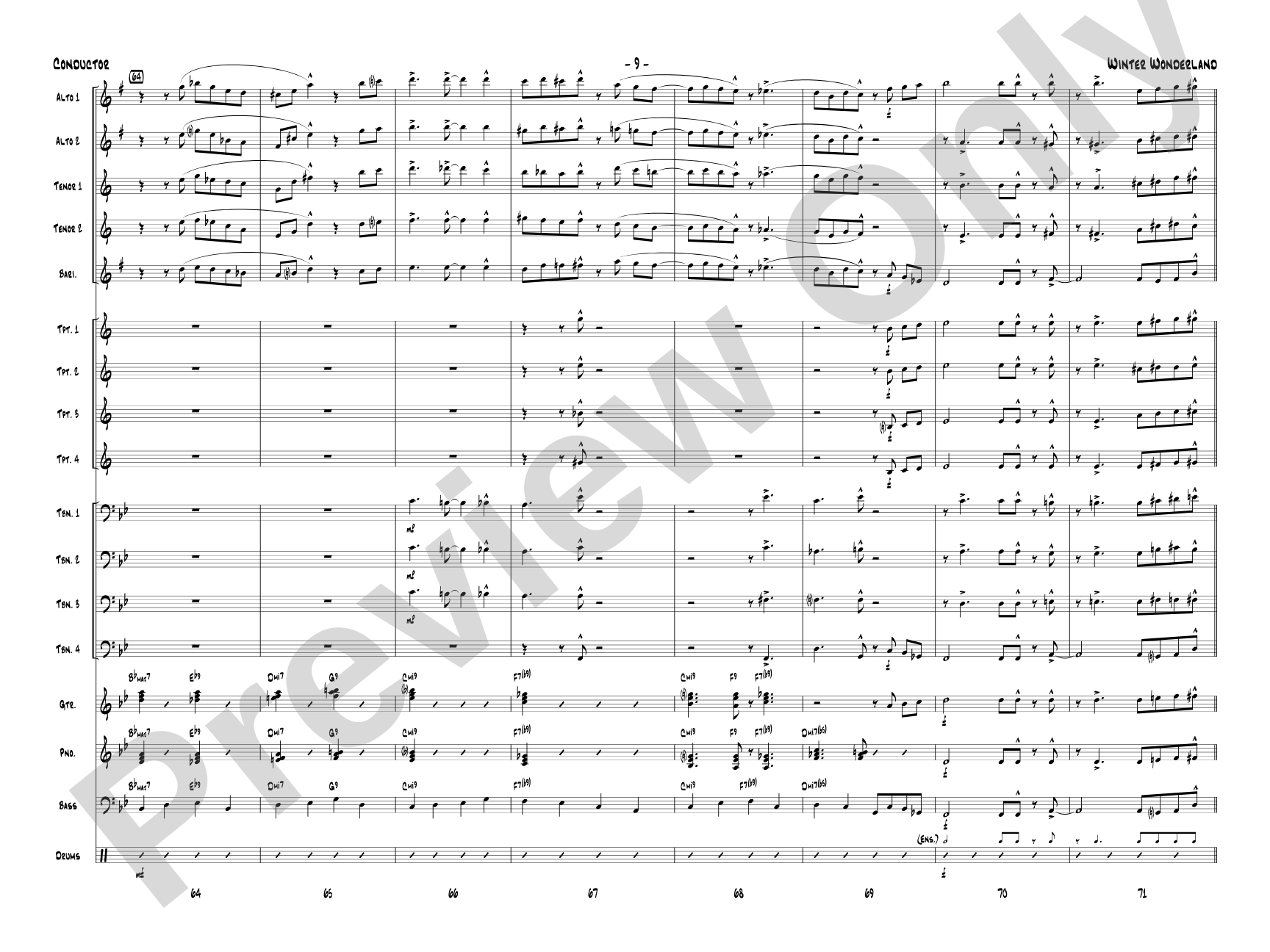Winter Wonderland: Jazz Ensemble Conductor Score & Parts