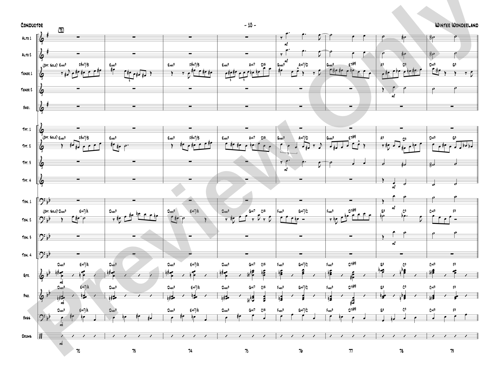Winter Wonderland: Jazz Ensemble Conductor Score & Parts
