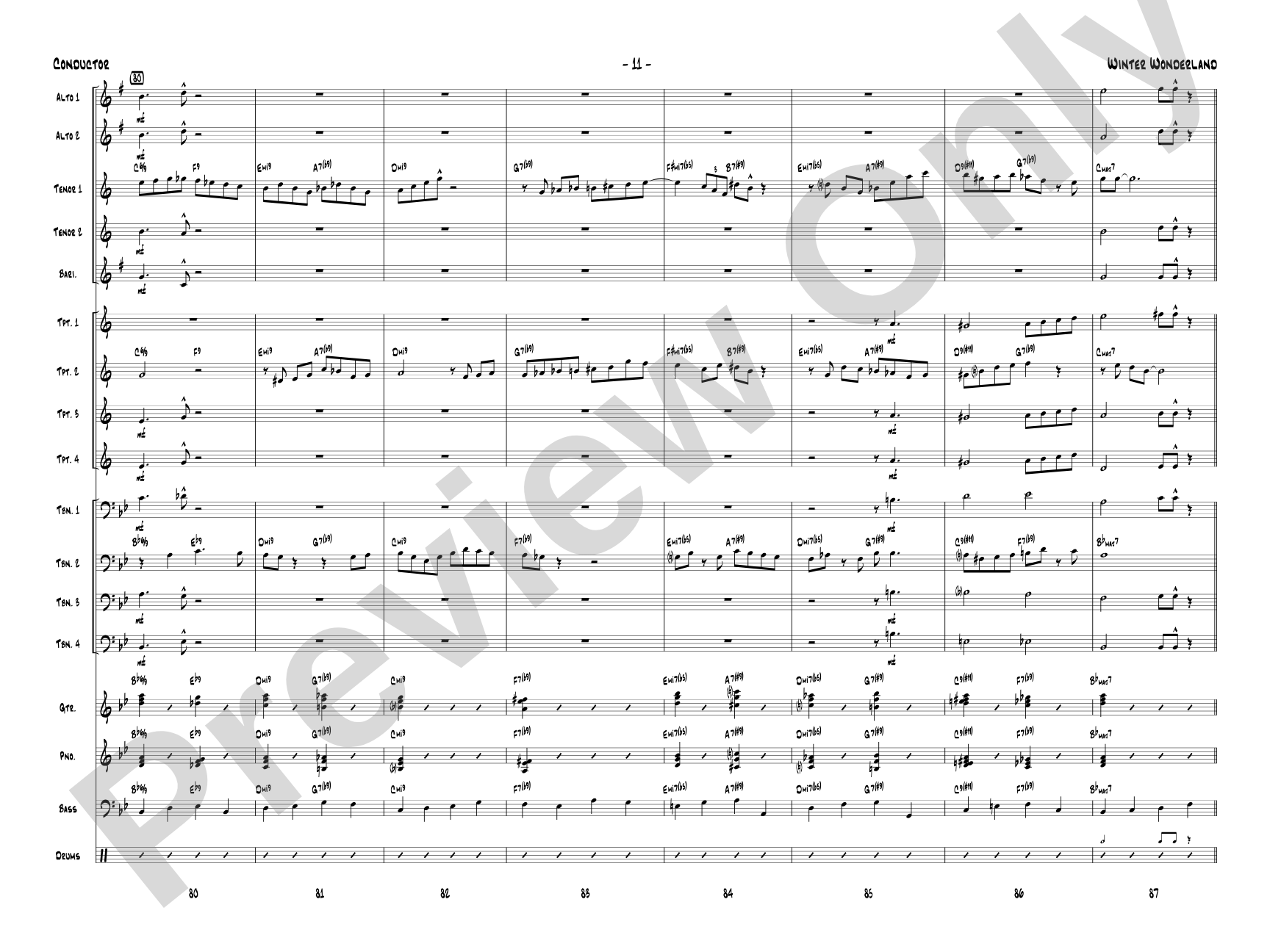 Winter Wonderland: Jazz Ensemble Conductor Score & Parts