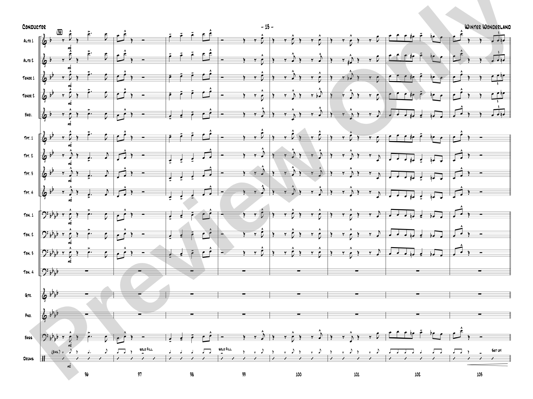 Winter Wonderland: Jazz Ensemble Conductor Score & Parts