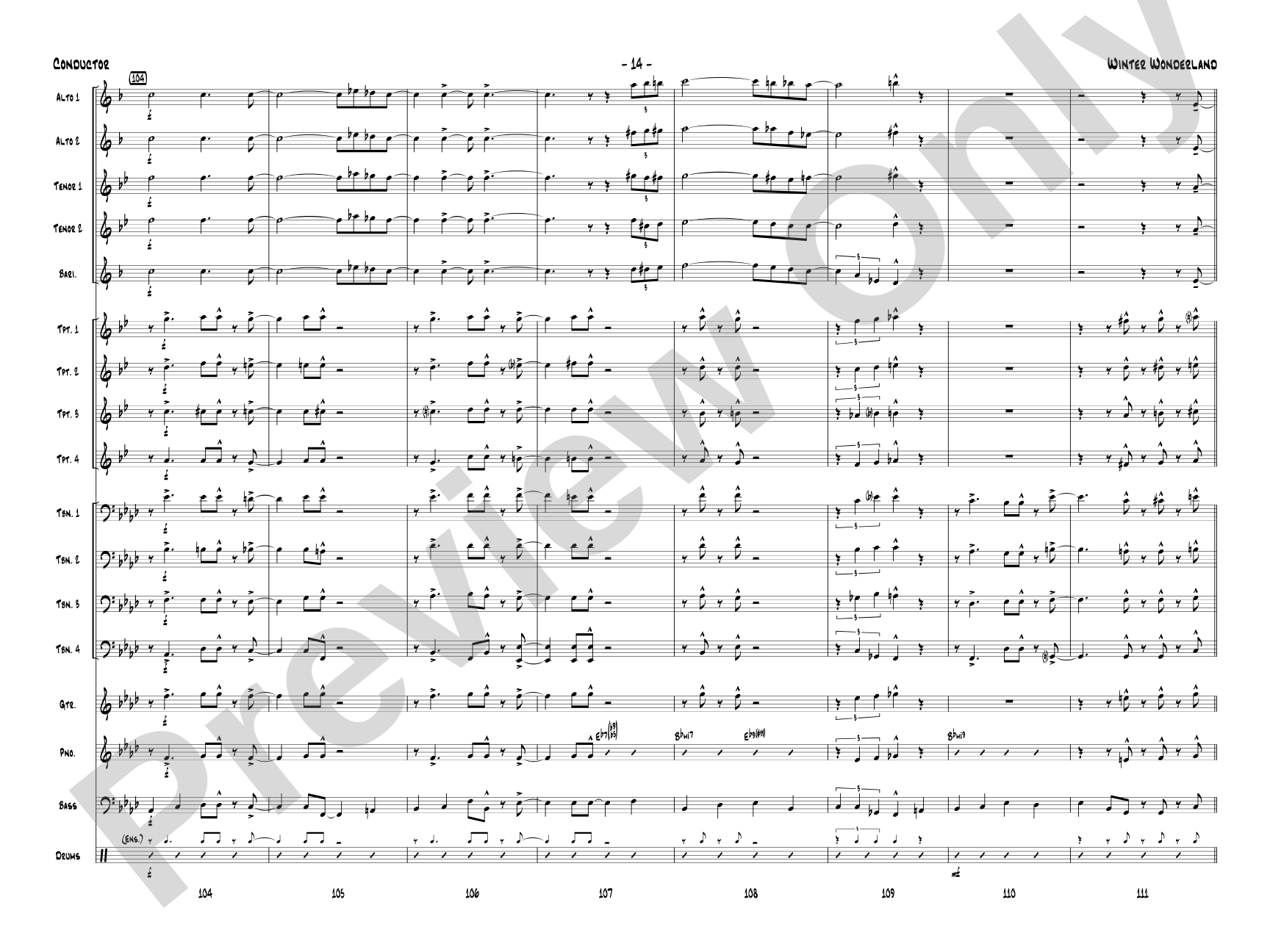 Winter Wonderland: Jazz Ensemble Conductor Score & Parts